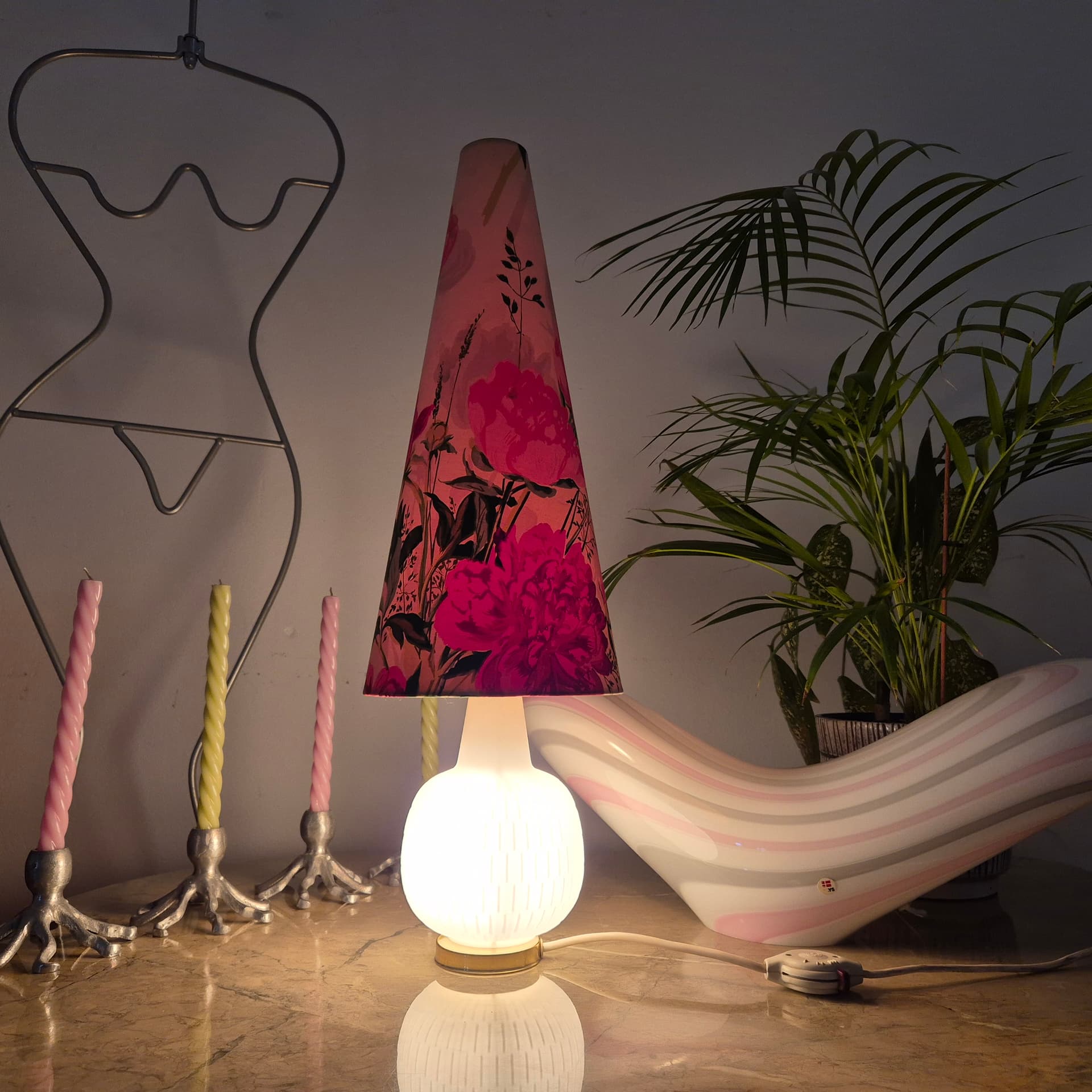 Lampa stołowa, multikolor, szkło, Niemcy, lata 50. - 197533