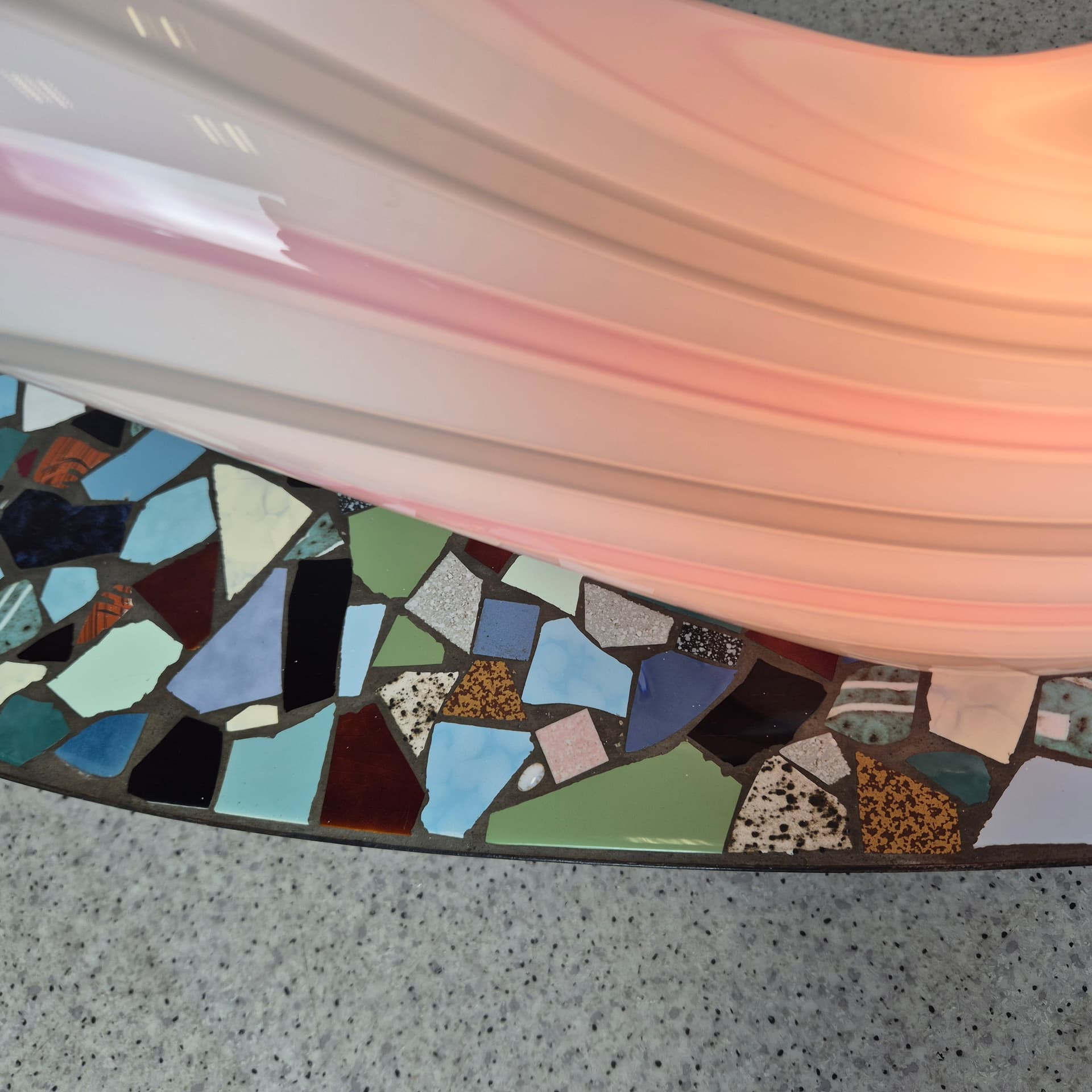 Lampa stołowa Vetri Murano, szkło białe, Włochy, lata 60. - 197566