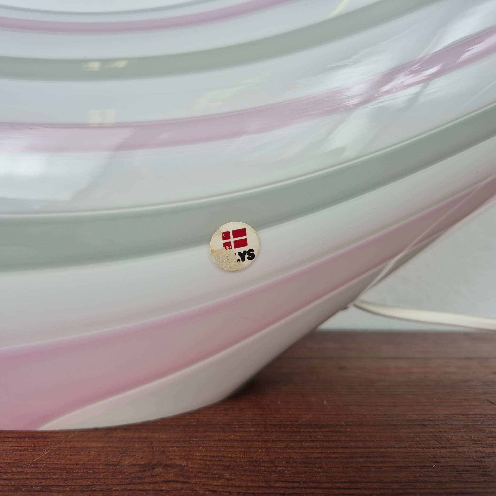 Lampa stołowa Vetri Murano, szkło białe, Włochy, lata 60. - 197564