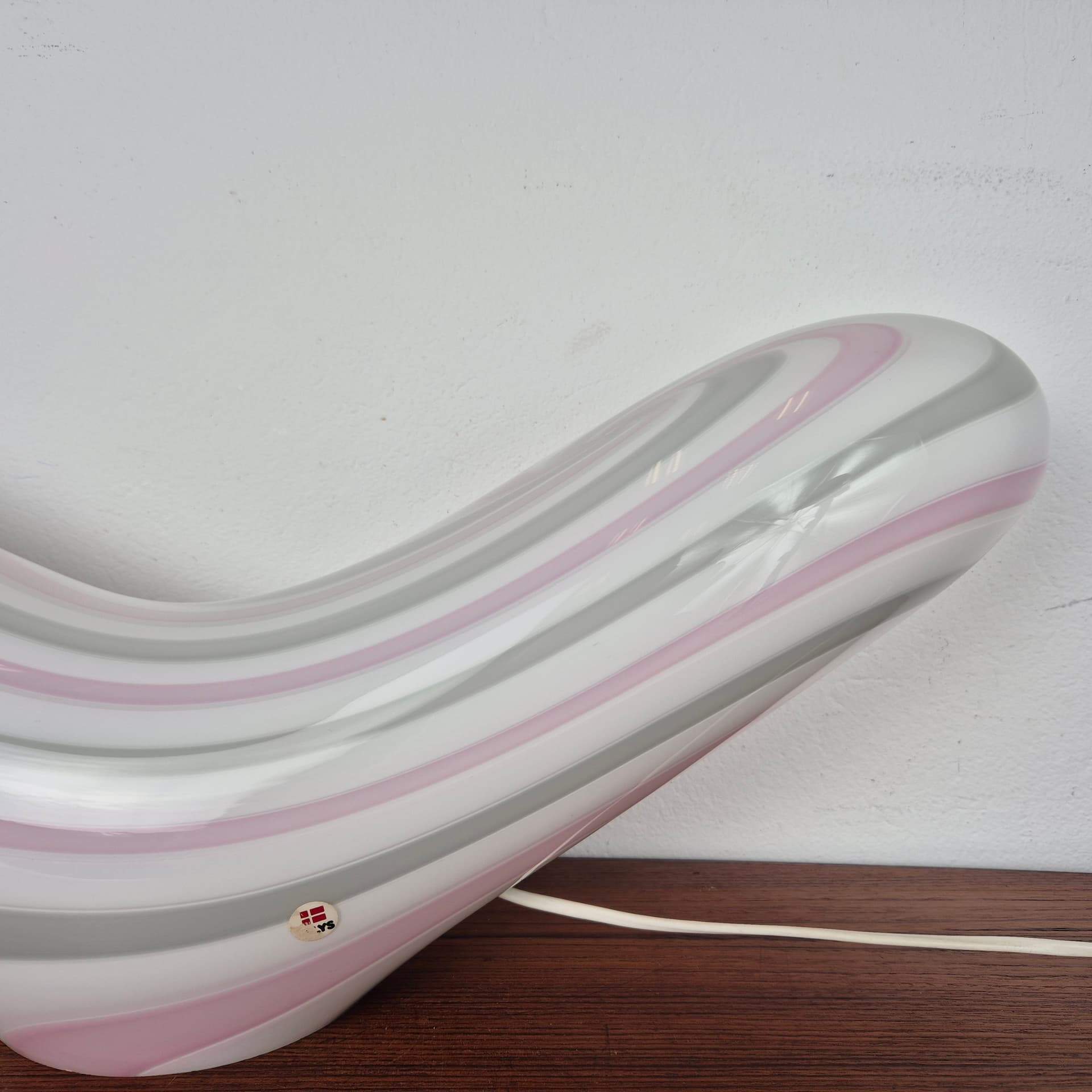 Lampa stołowa Vetri Murano, szkło białe, Włochy, lata 60. - 197561