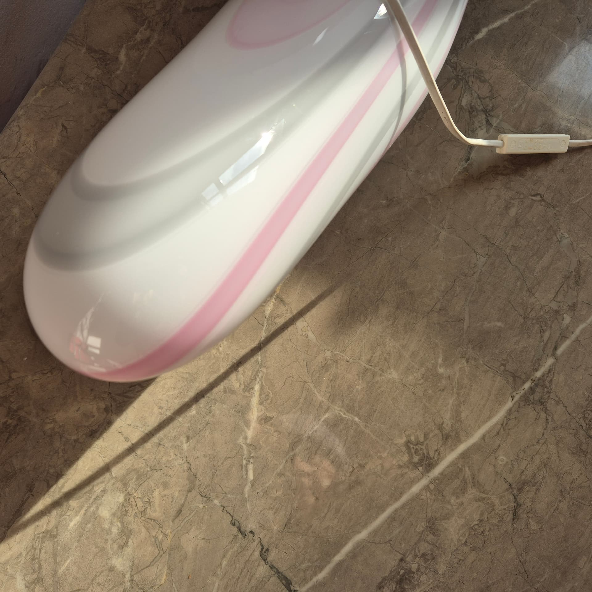 Lampa stołowa Vetri Murano, szkło białe, Włochy, lata 60. - 197567