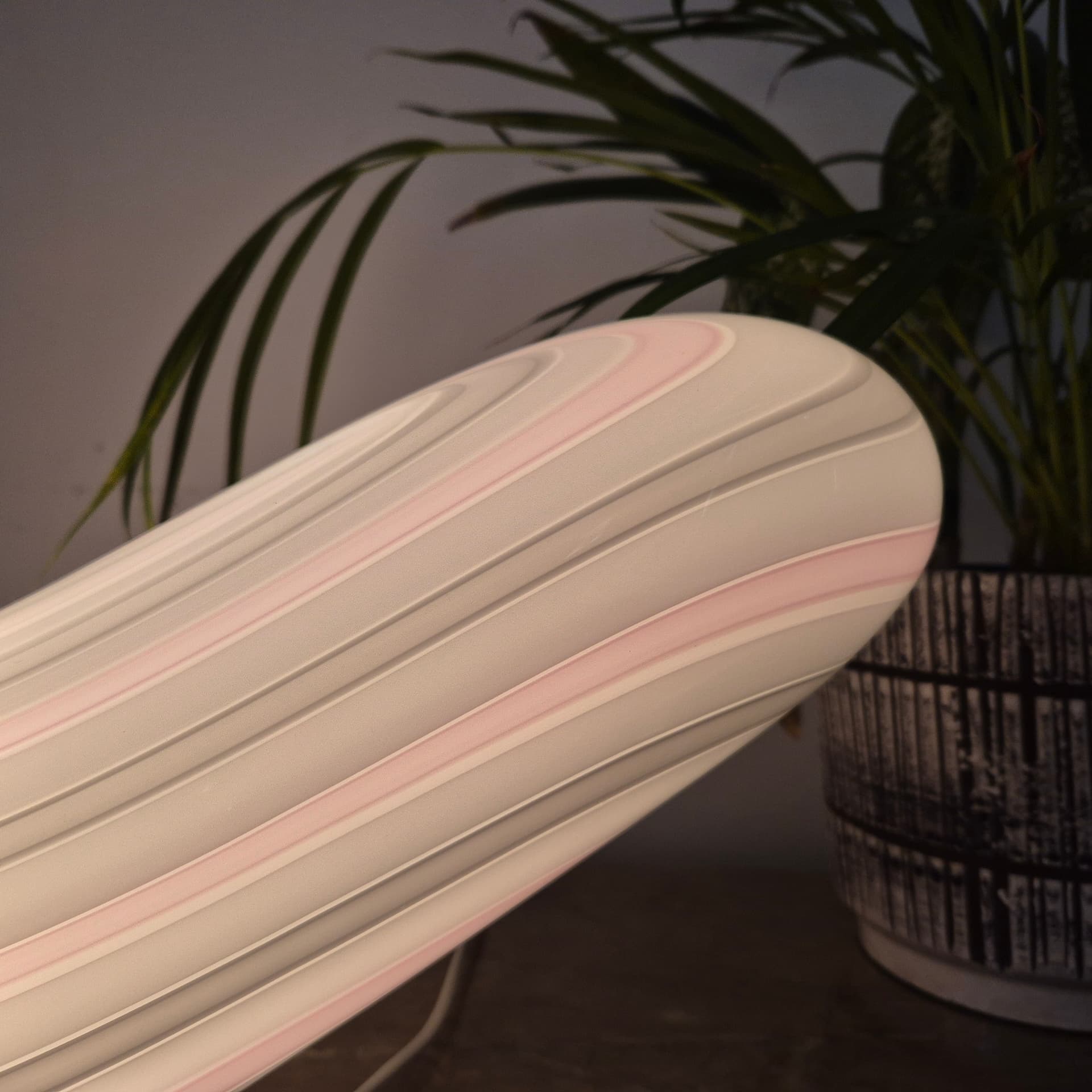 Lampa stołowa Vetri Murano, szkło białe, Włochy, lata 60. - 197573