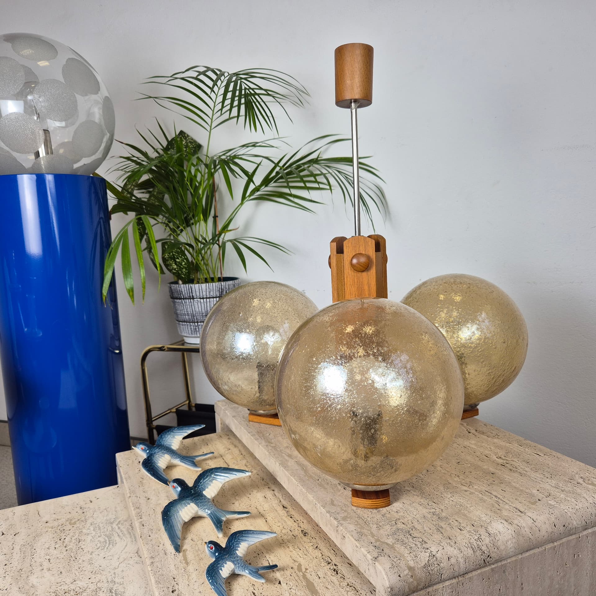 Chandelier, mid-century modern, beige, Switzerland, 1960s. - 197632