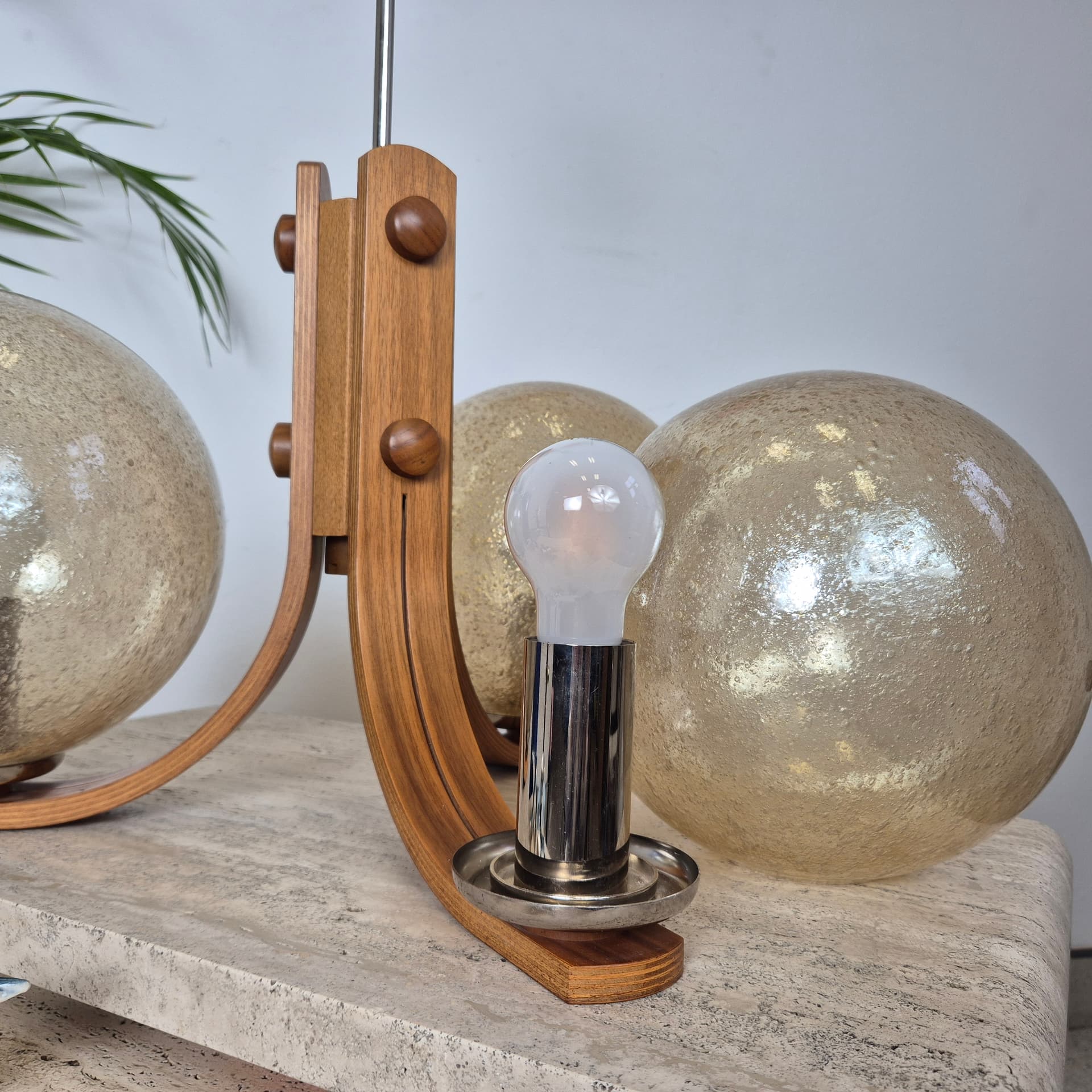 Chandelier, mid-century modern, beige, Switzerland, 1960s. - 197630