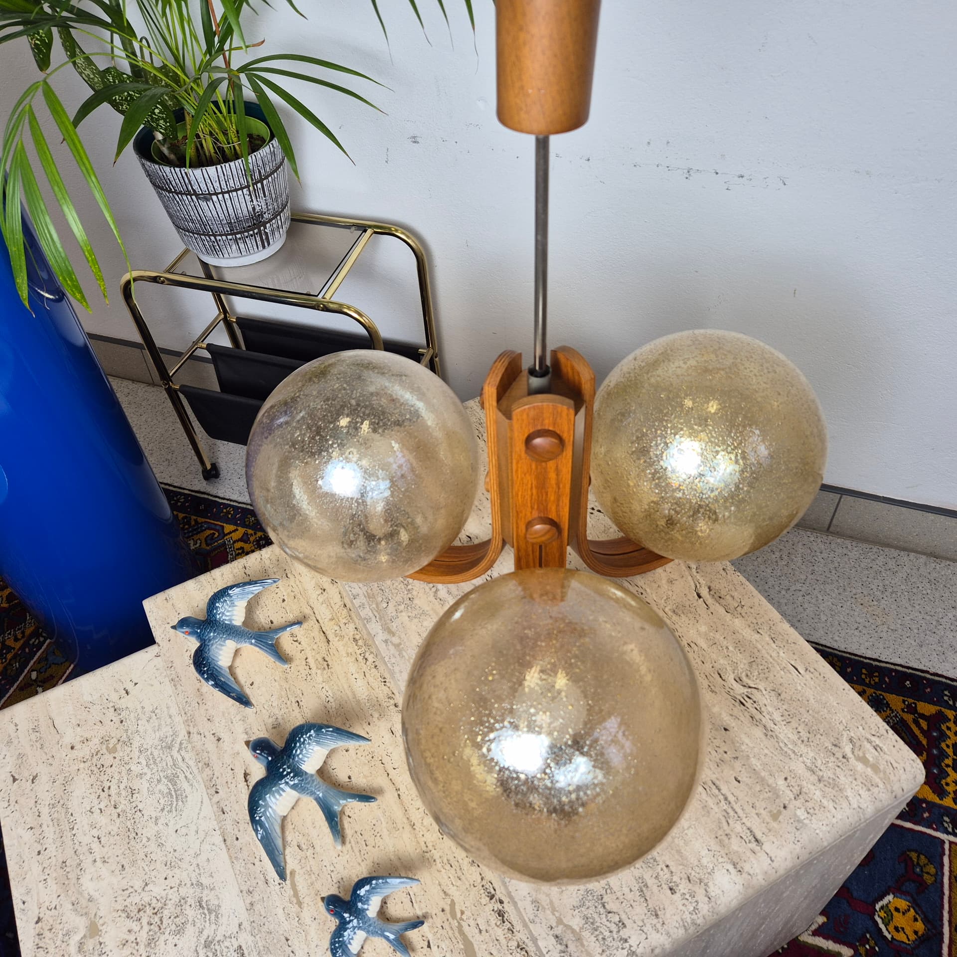 Chandelier, mid-century modern, beige, Switzerland, 1960s. - 197633