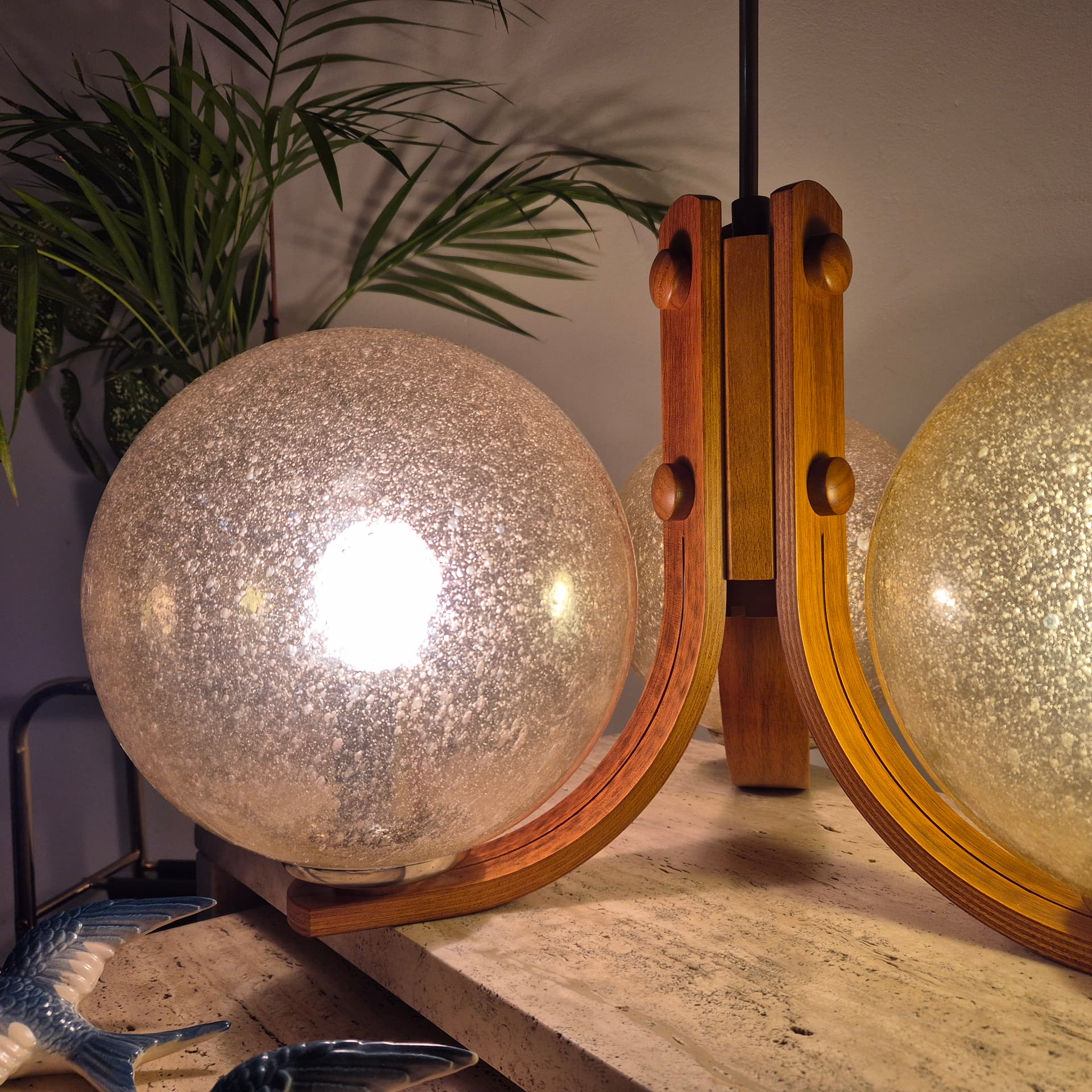 Chandelier, mid-century modern, beige, Switzerland, 1960s. - 197636