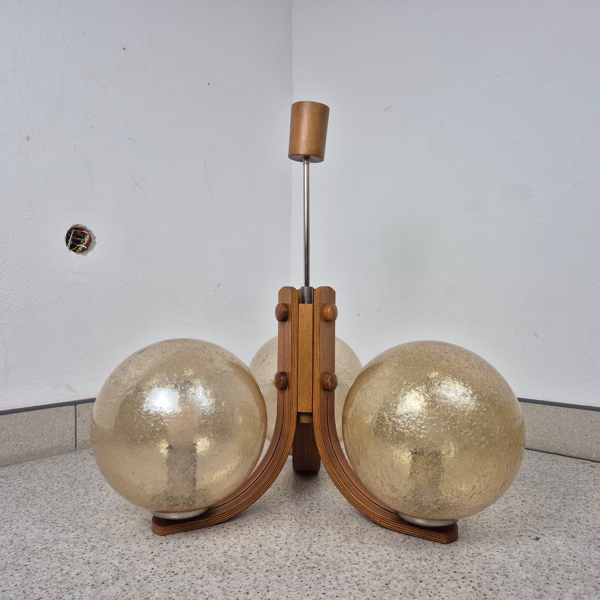 Chandelier, mid-century modern, beige, Switzerland, 1960s. - 197626