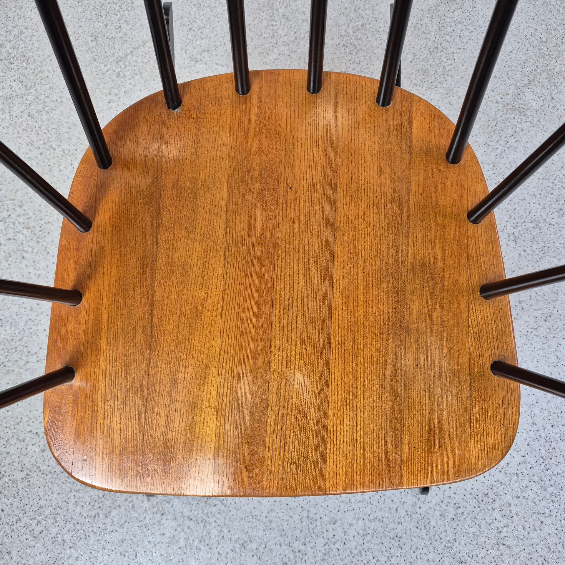 Fotel bujany Grandessa, drewno czarny, proj. L. Larsson, Szwecja, lata 60. - 197655