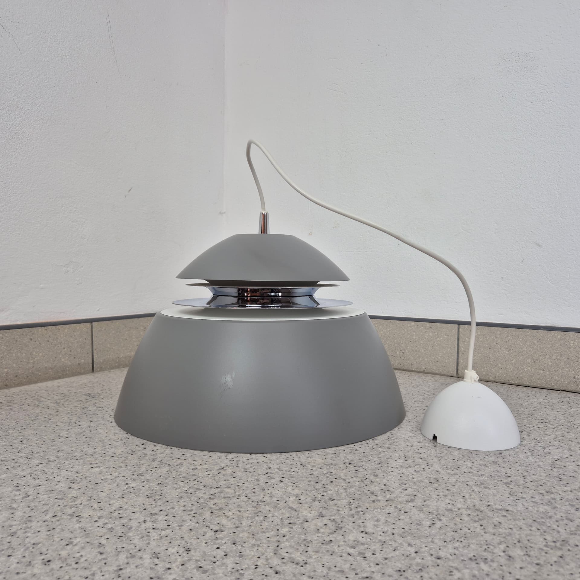 Pendant lamp Avalon, grey, metal, Belid, Sweden, early 20th c. - 197728