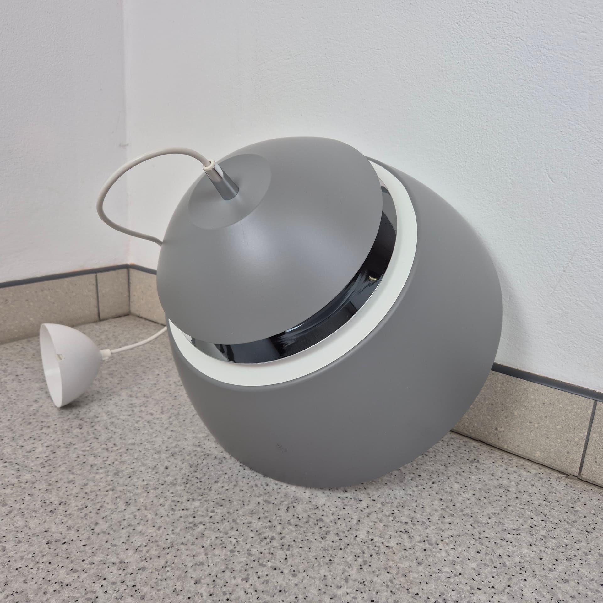 Pendant lamp Avalon, grey, metal, Belid, Sweden, early 20th c. - 197726