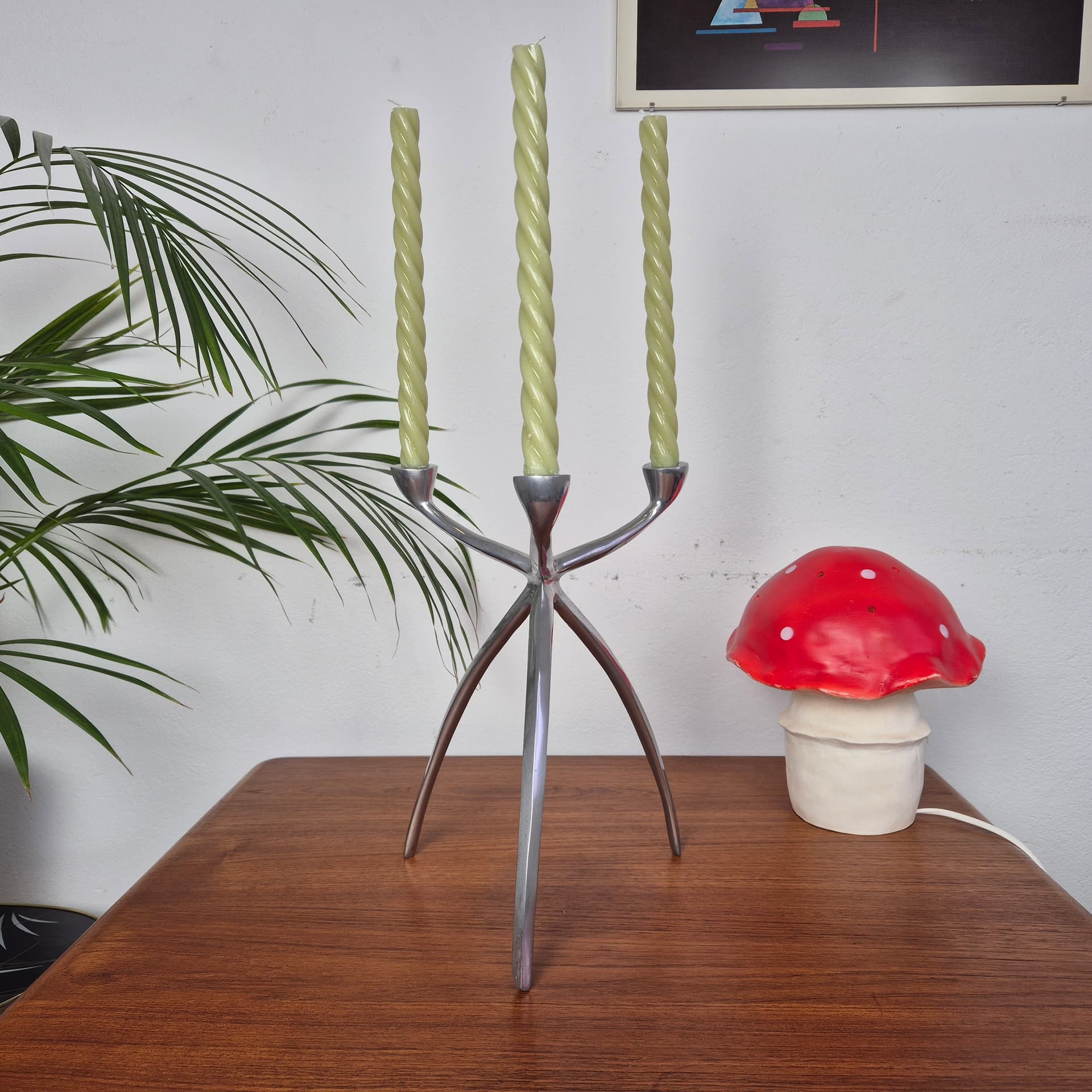 Świecznik De Bijenkorf, srebrny, aluminium, Holandia, lata 70. - 197757