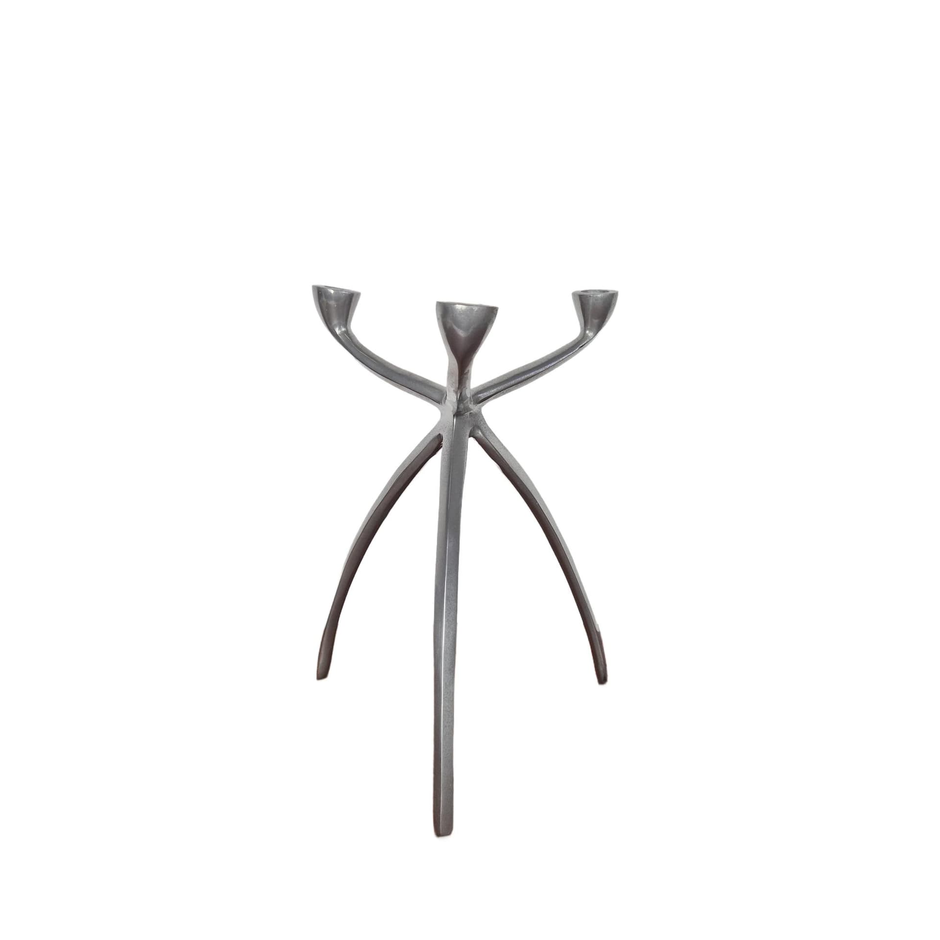 Świecznik De Bijenkorf, srebrny, aluminium, Holandia, lata 70.