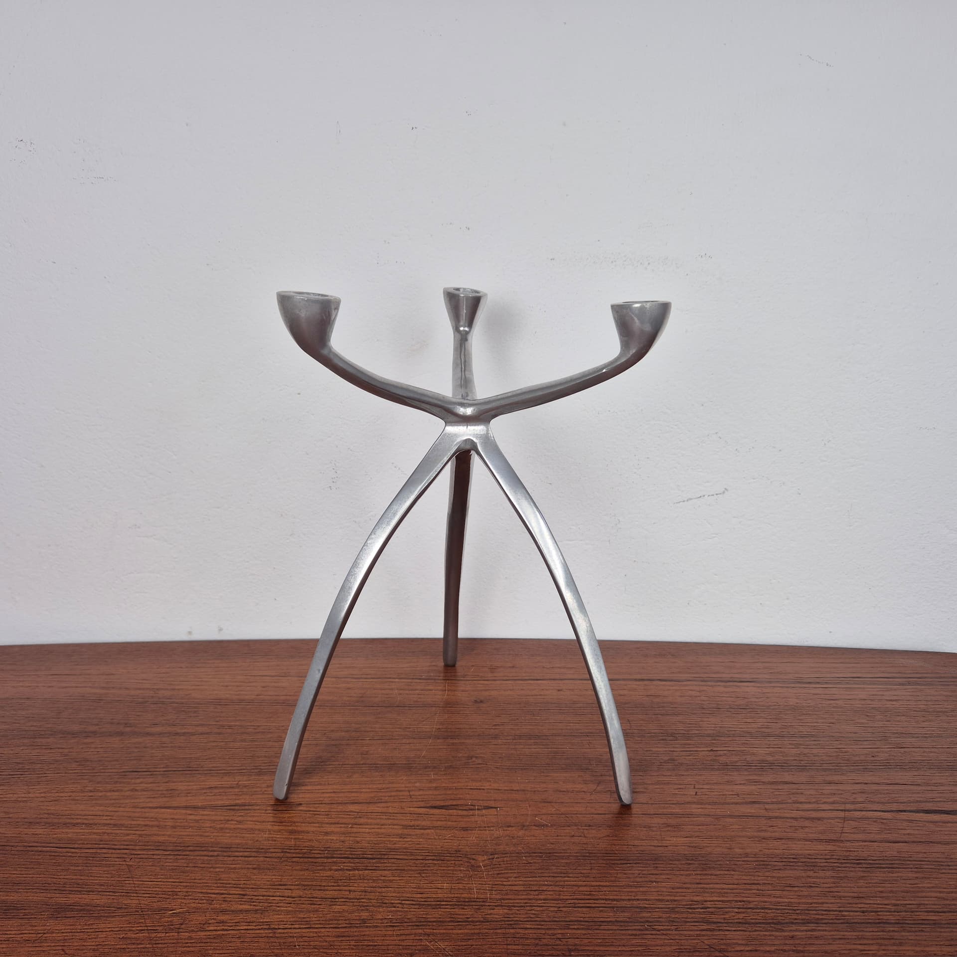 Świecznik De Bijenkorf, srebrny, aluminium, Holandia, lata 70. - 197760