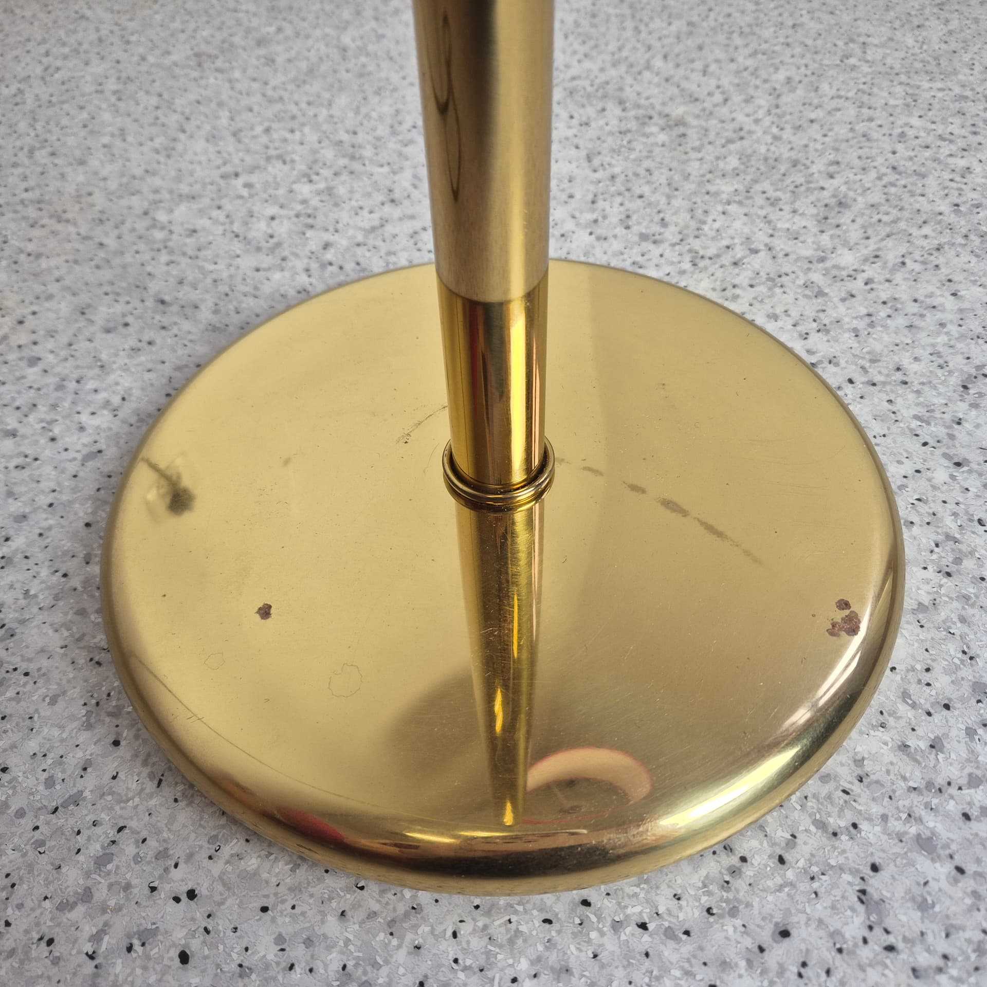 Floor lamp, Marimekko lampshade, golden brass, Marimekko, Germany, 1970s. - 197804