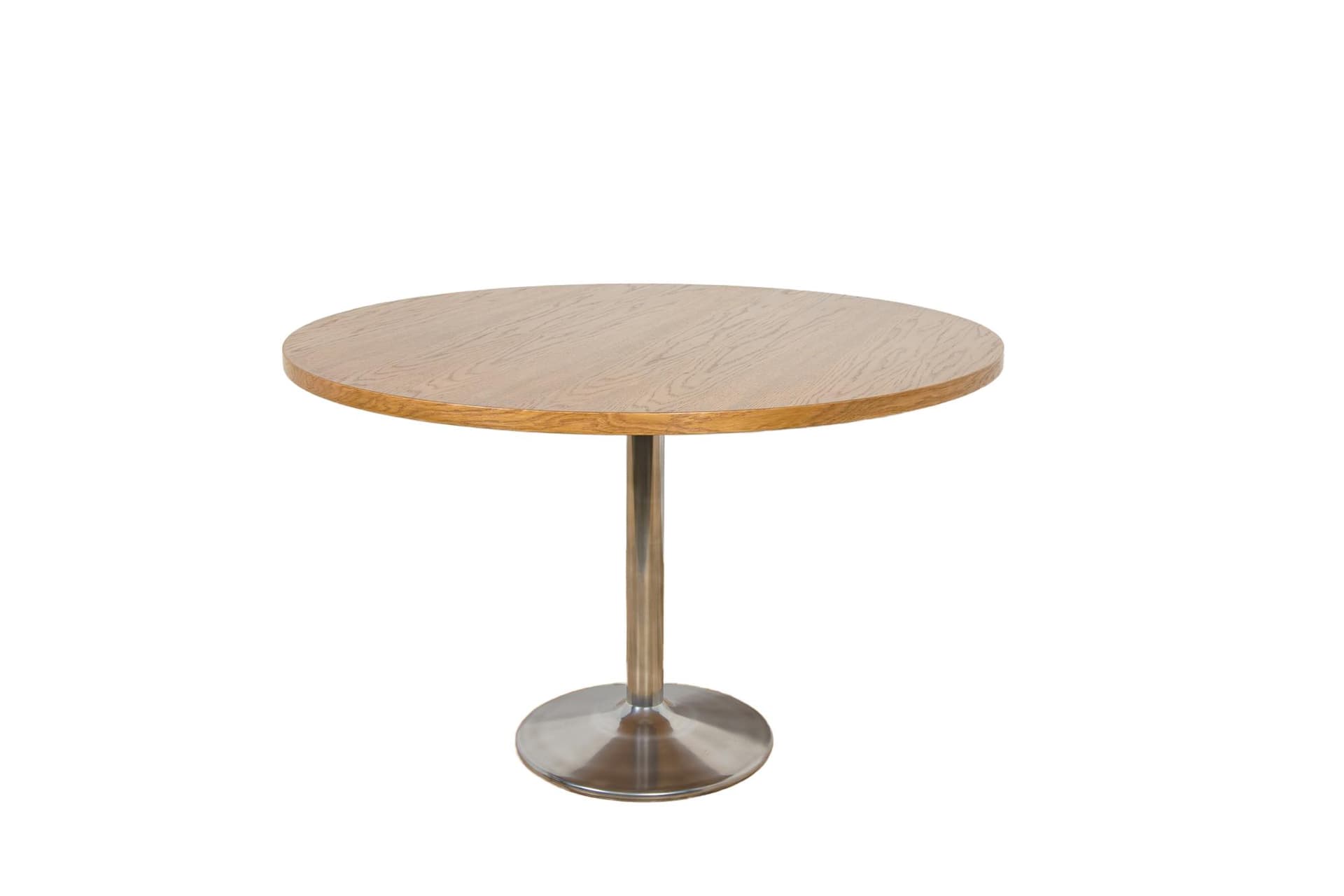 Round table, light oak, aluminium, Denmark, 1970s.