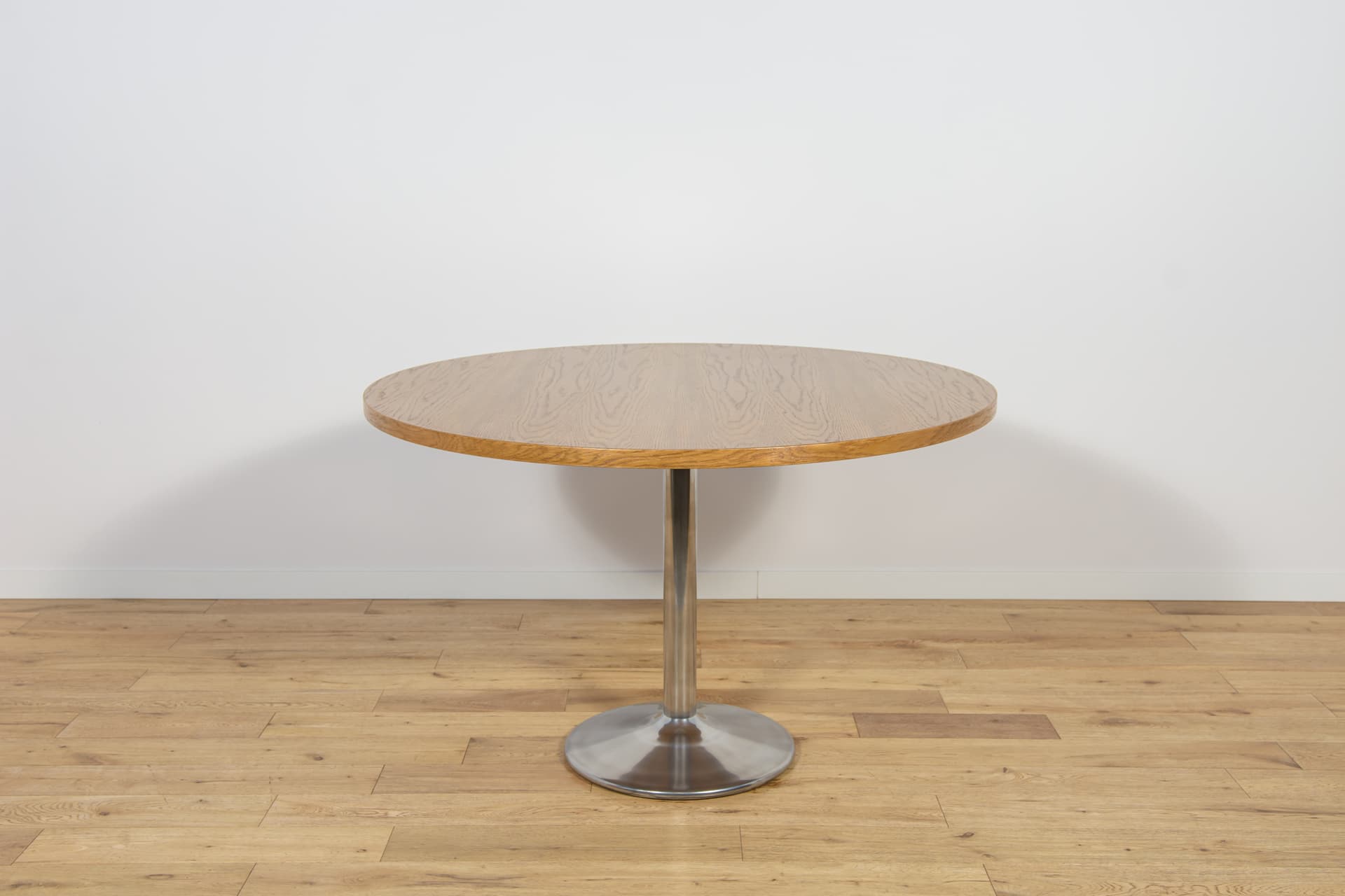 Round table, light oak, aluminium, Denmark, 1970s. - 197867