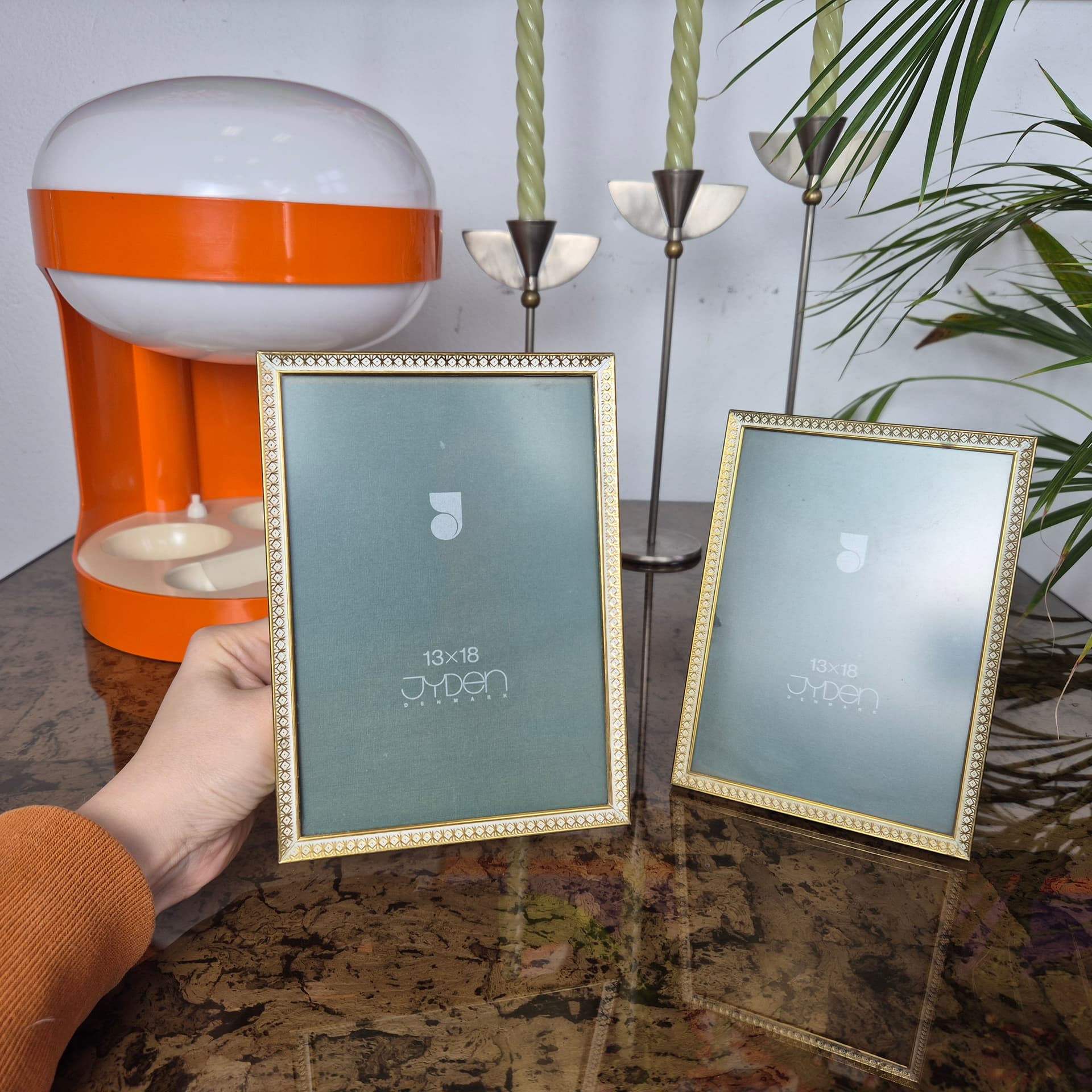 Picture frame, golden brass, Denmark, 1970s. - 197899