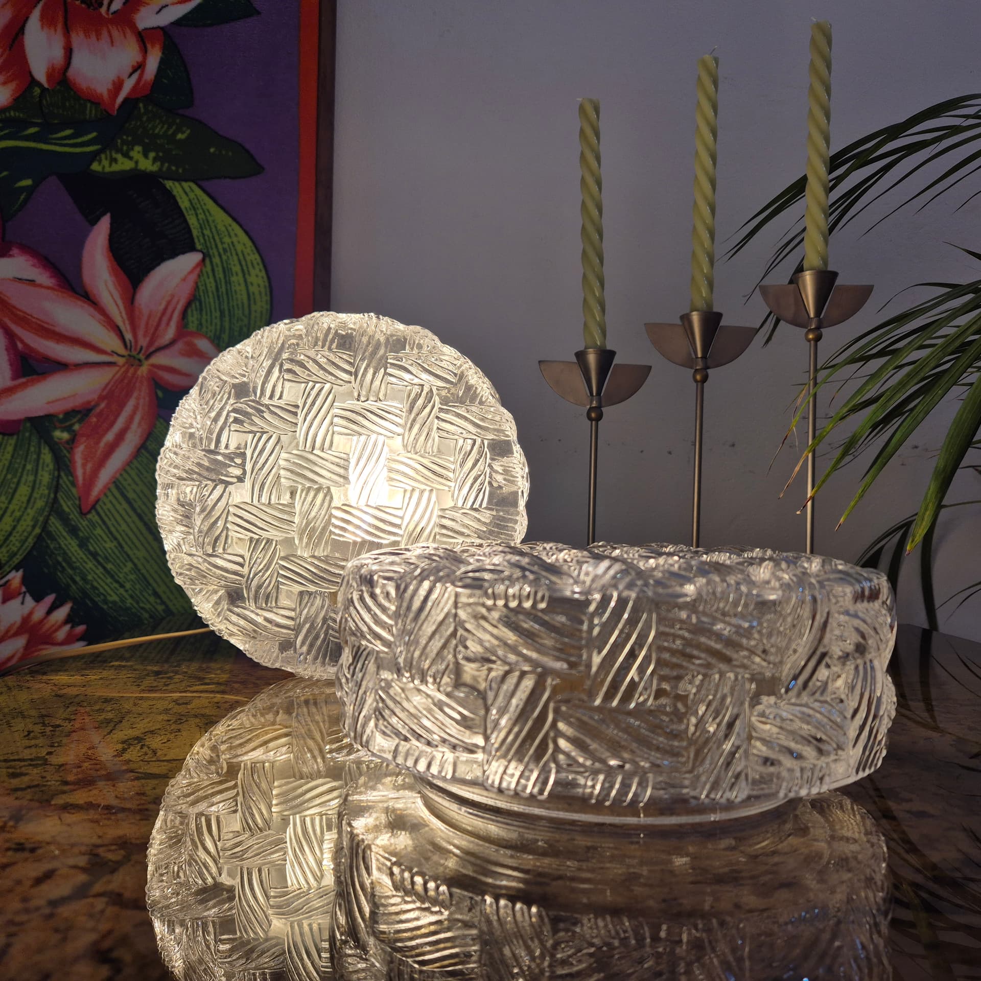 Para plafonów transparentnych, szkło, Niemcy, lata 60. - 197914