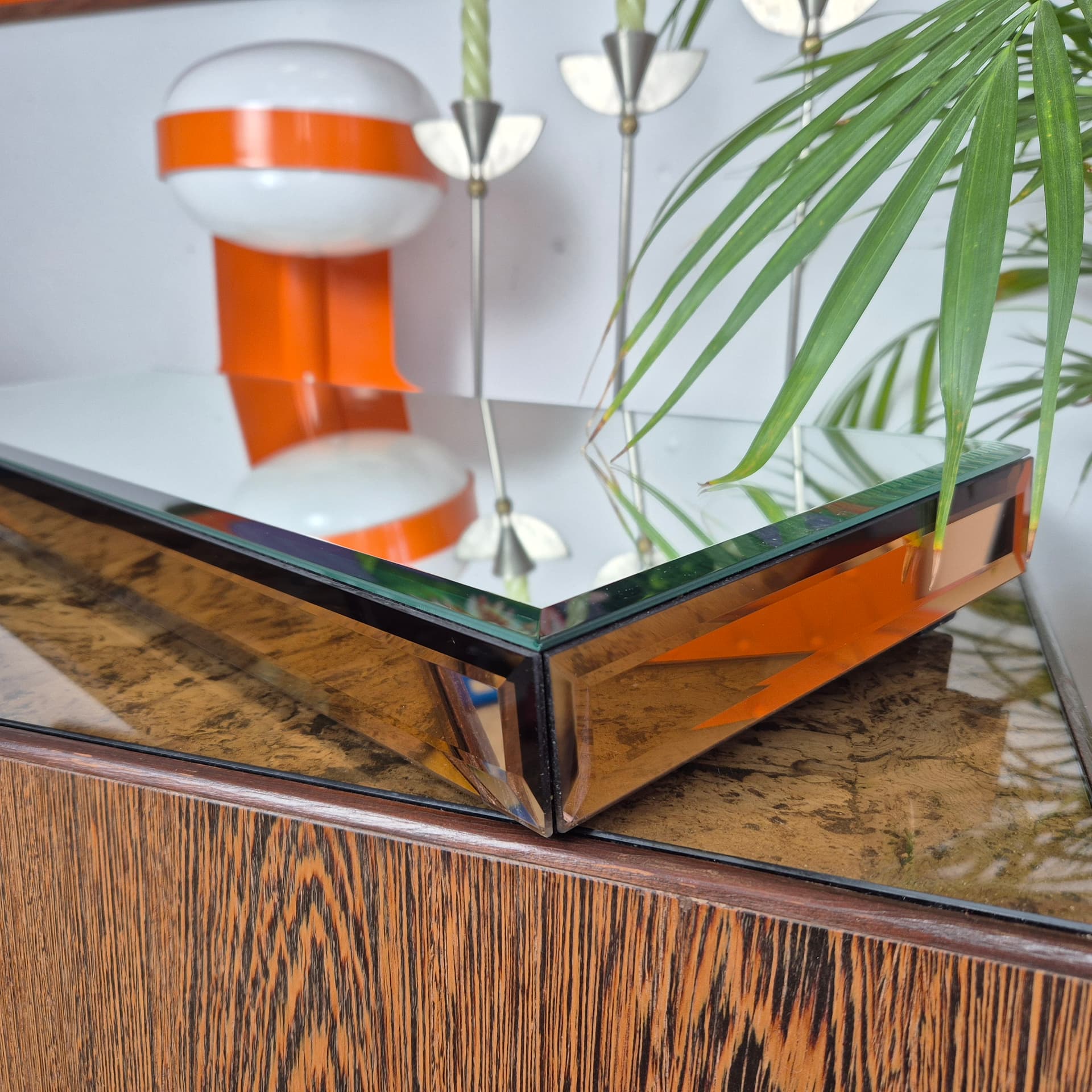 Mirrored set, copper, glass, Germany, 1970s. - 197922