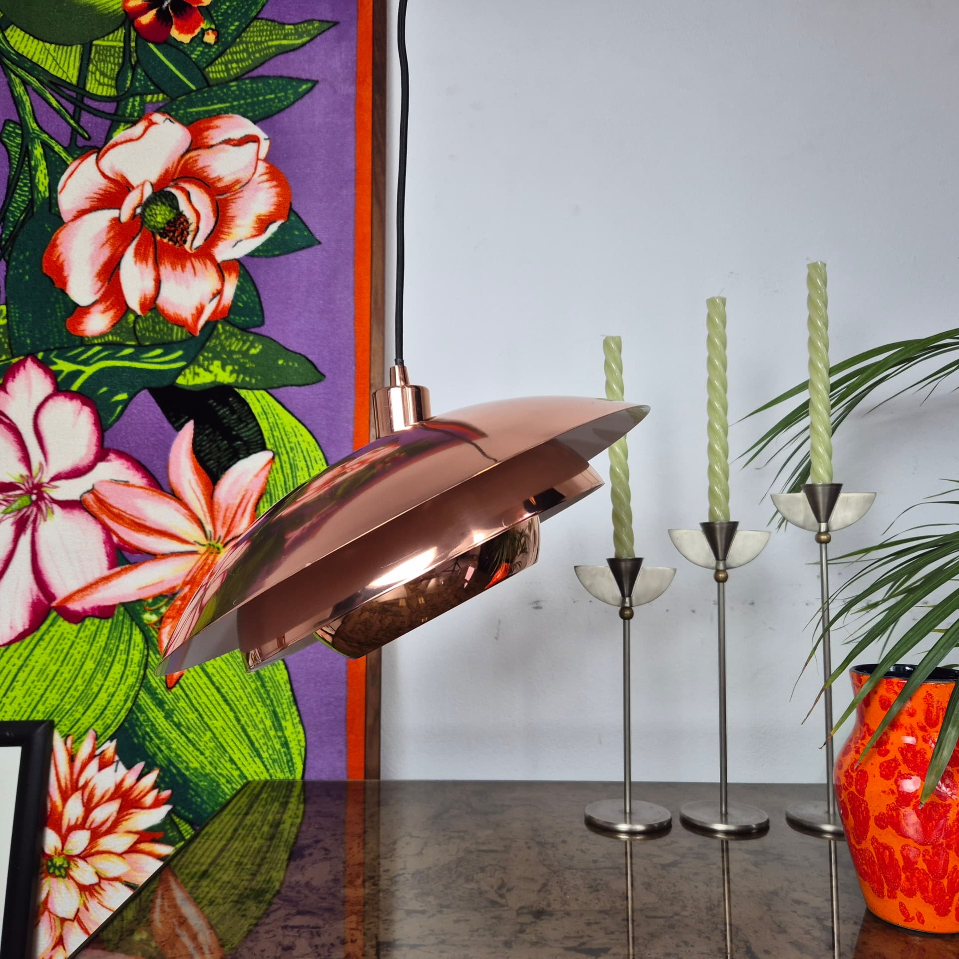 Pendant lamp, copper, metal, A/S Ronald, Denmark, 2000s. - 197935