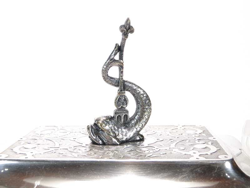 Fish container, transparent crystal glass, silver-plated brass, WMF, Germany, 19th c. - 197946