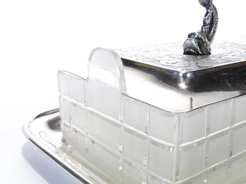 Fish container, transparent crystal glass, silver-plated brass, WMF, Germany, 19th c. - 197948