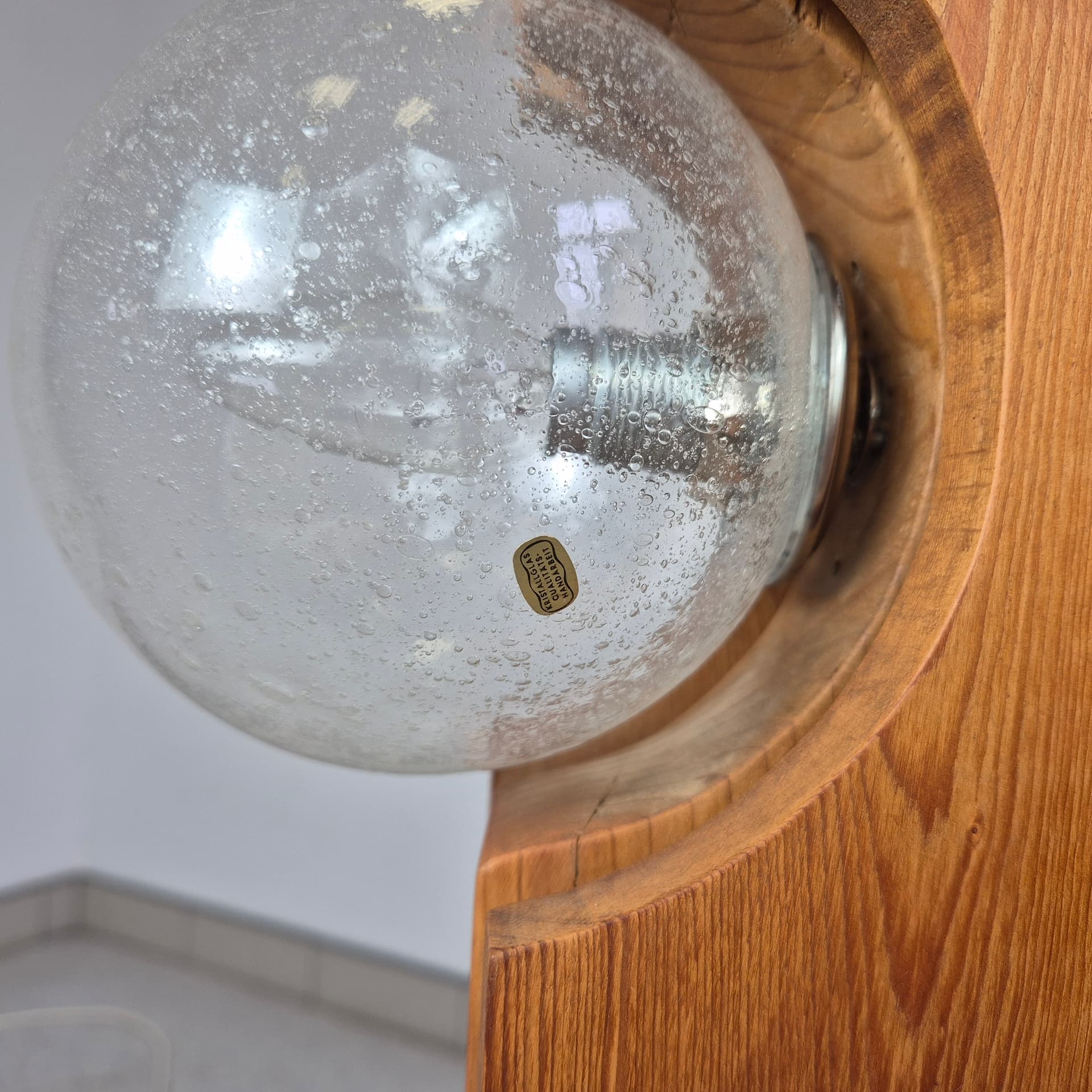 Lampa podłogowa Totem, brązowy jasny, drewno, szkło, metal, Temde, Szwajcaria, lata 60. - 197959