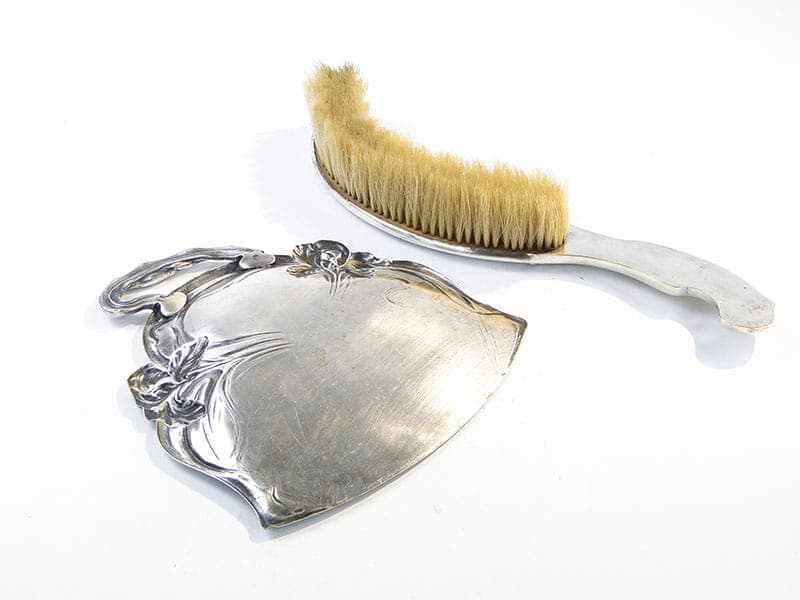 Zestaw stołowy secesyjny, srebrny, mosiądz, Francja, XIX w. - 198008