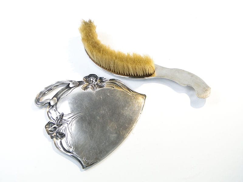 Zestaw stołowy secesyjny, srebrny, mosiądz, Francja, XIX w. - 198004