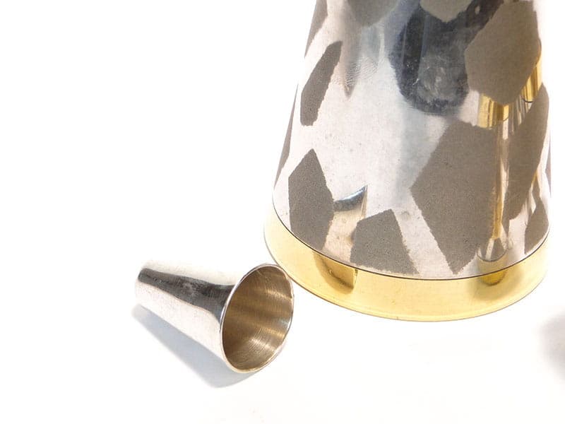 Serwis likierowy modernistyczny, srebrny, mosiądz, Polska, lata 50. - 198022