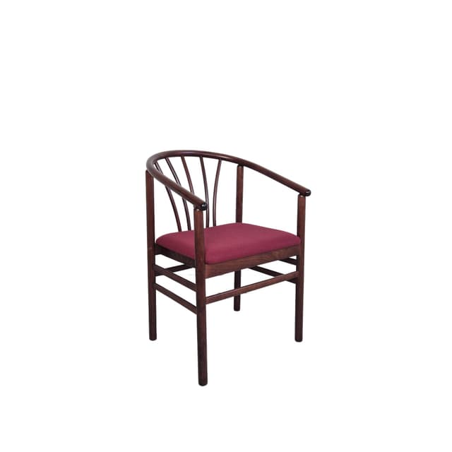 Krzesło gabinetowe, mahoń, wełna bordo, Dania, lata 70. - WYMIARY