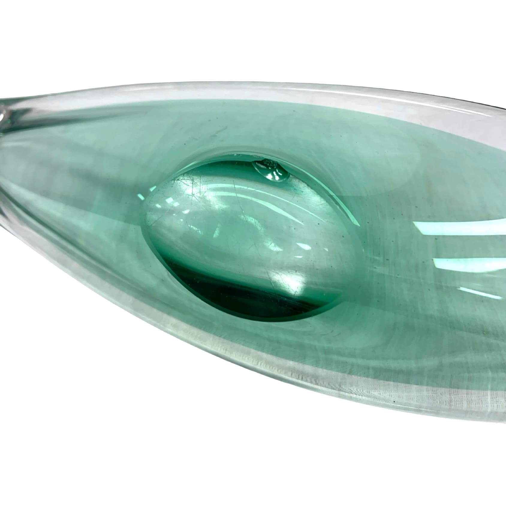 Bowl Murano, green transparent, glass, Italy, 1960s. - 198052