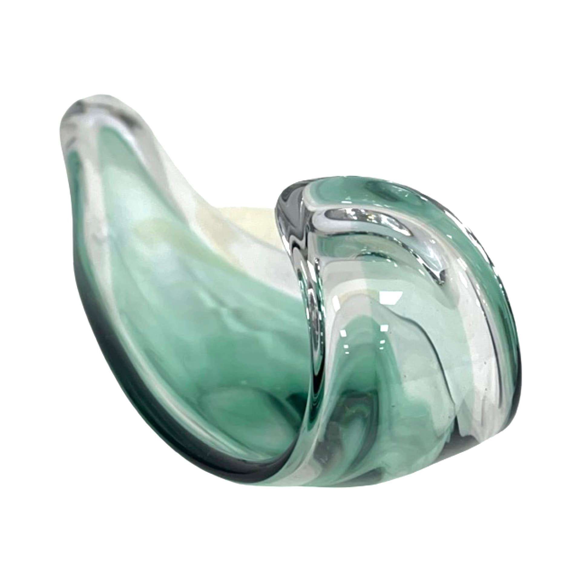 Bowl Murano, green transparent, glass, Italy, 1960s. - 198053
