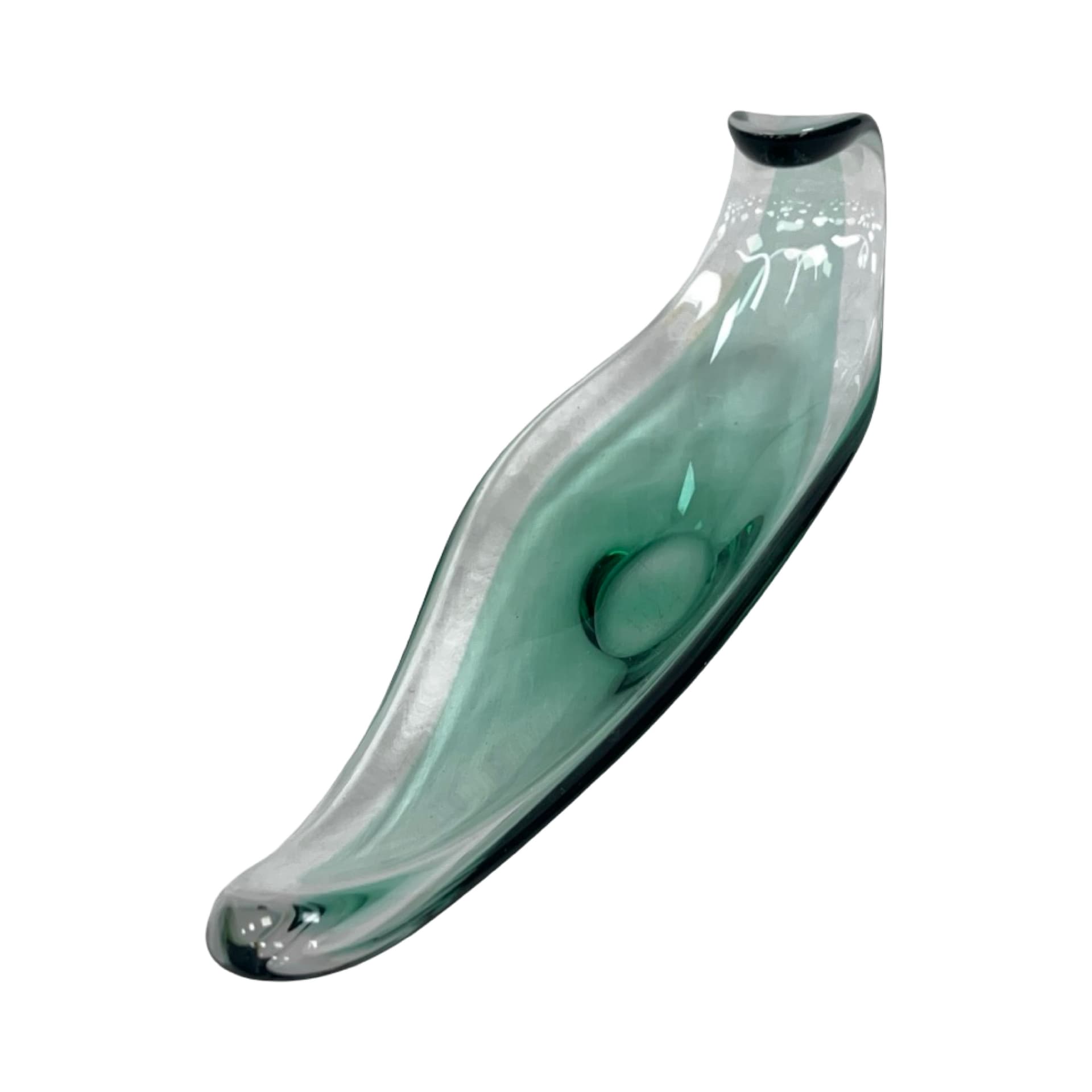 Bowl Murano, green transparent, glass, Italy, 1960s. - 198056