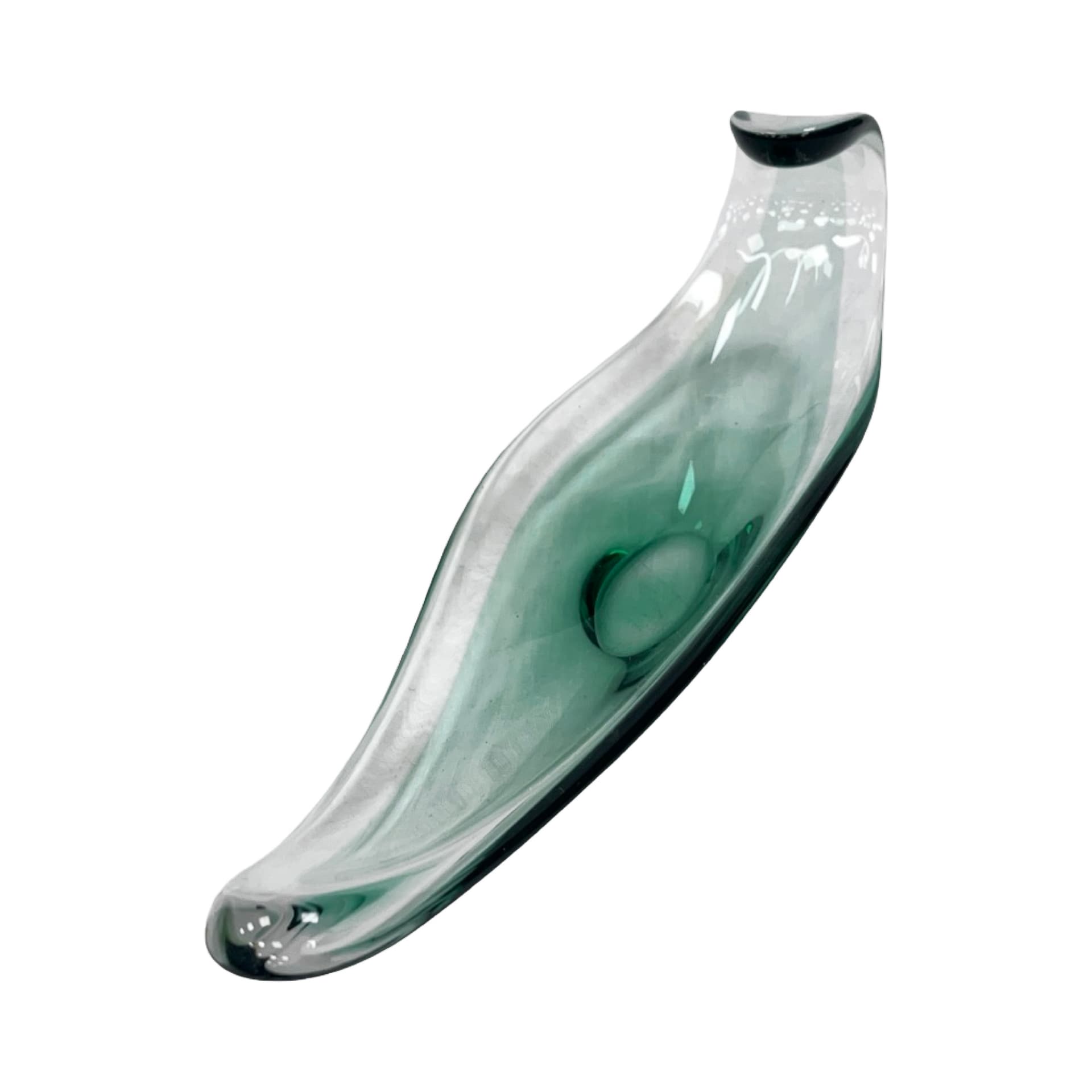 Bowl Murano, green transparent, glass, Italy, 1960s. - 198057
