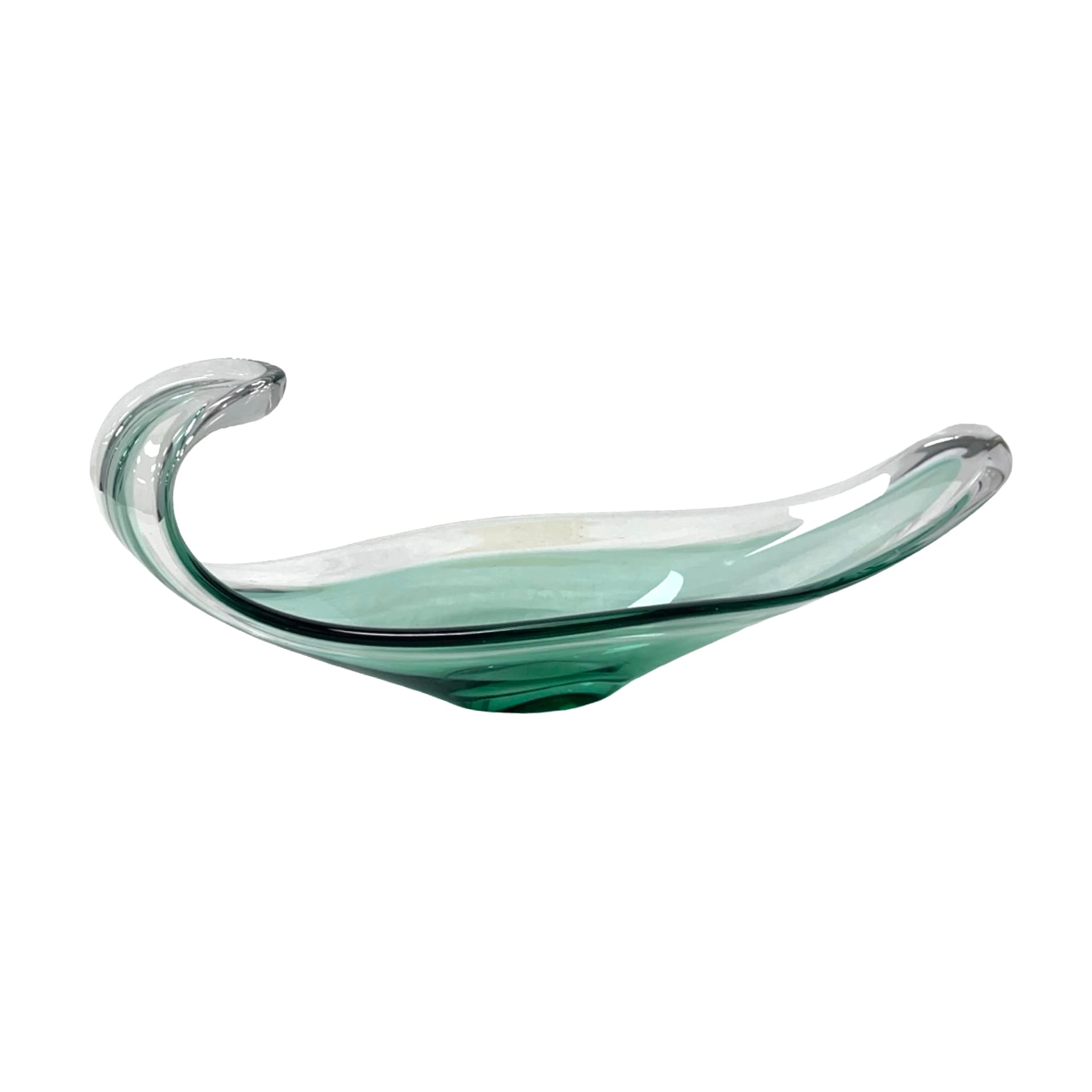 Bowl Murano, green transparent, glass, Italy, 1960s. - 198054