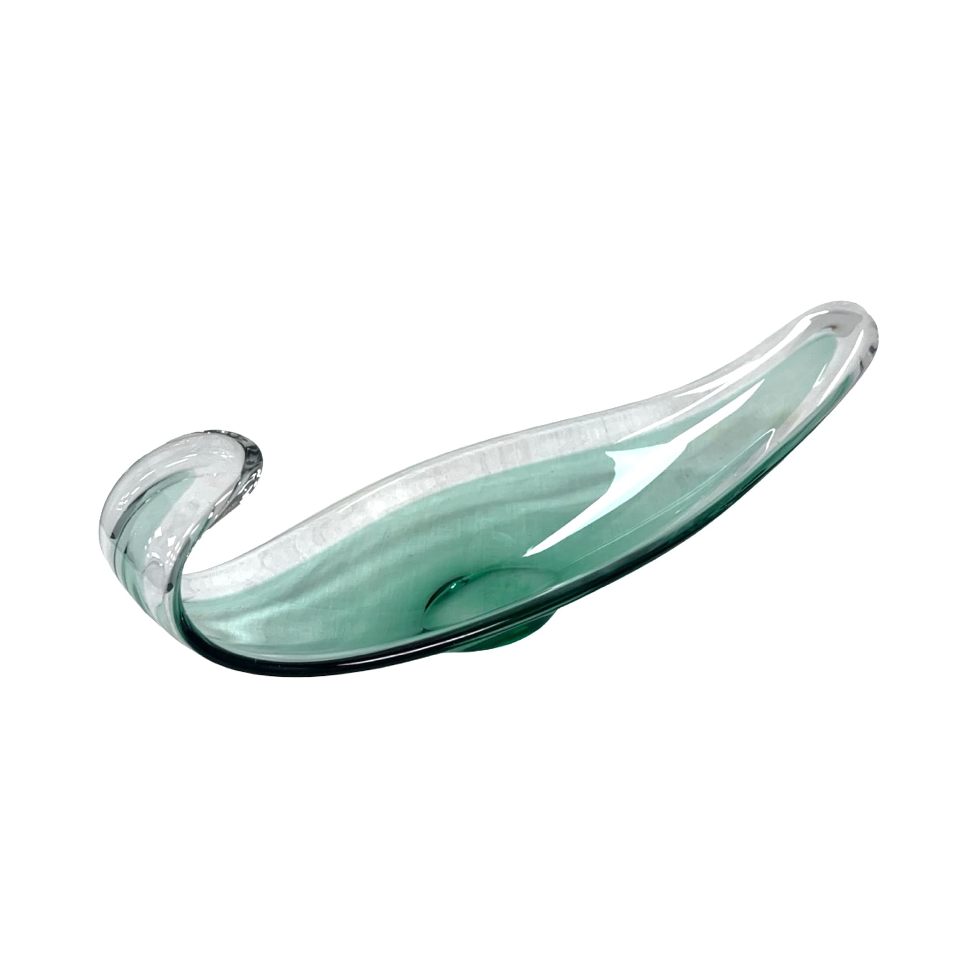 Bowl Murano, green transparent, glass, Italy, 1960s. - 198055