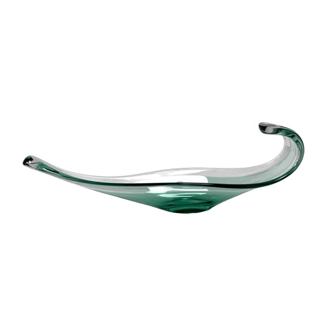 Bowl Murano, green transparent, glass, Italy, 1960s. - DIMENSION