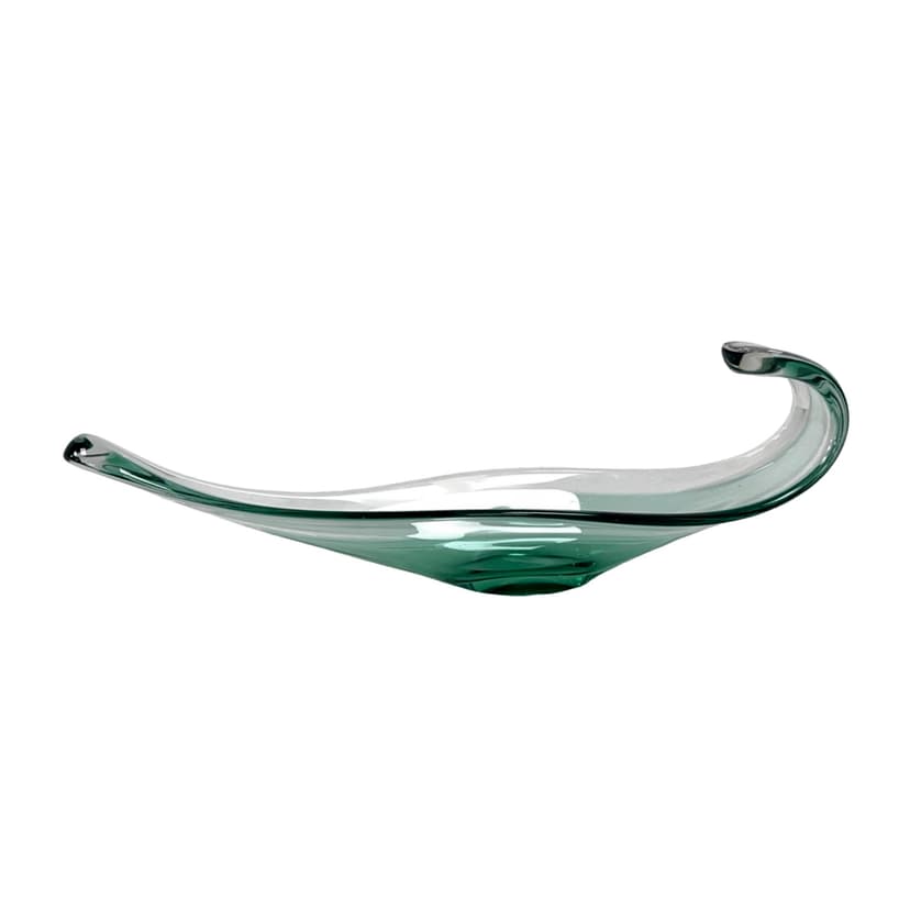 Bowl Murano, green transparent, glass, Italy, 1960s.