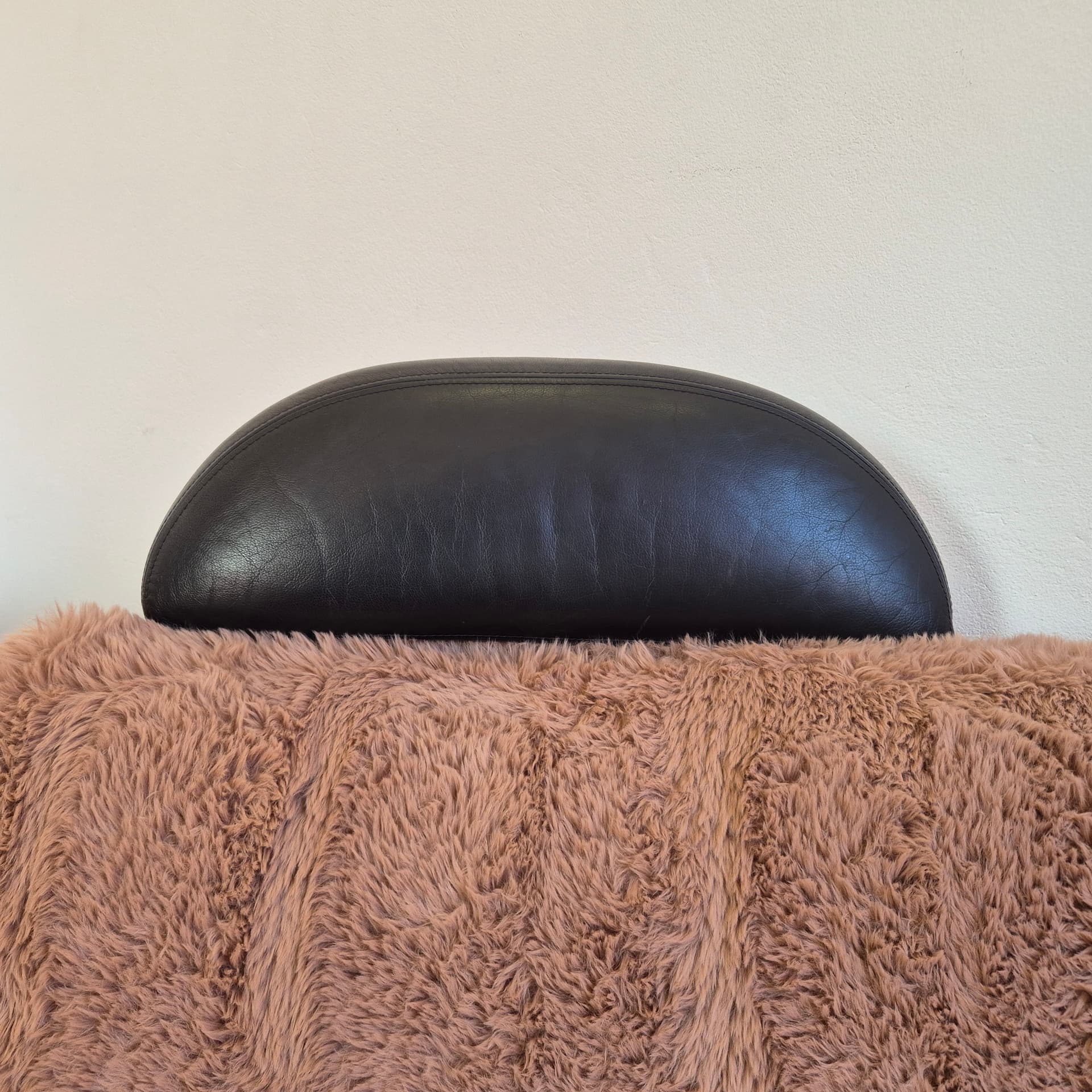 Sofa modułowa Medea, tkanina brąz jasny, skóra naturalna czarna, stal, proj. M. C. Brandis, Artanova, Szwajcaria, lata 90. - 198085