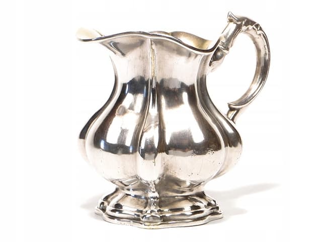 Mlecznik rococo, metal srebrny, Norblin, Polska, XIX w. - WYMIARY