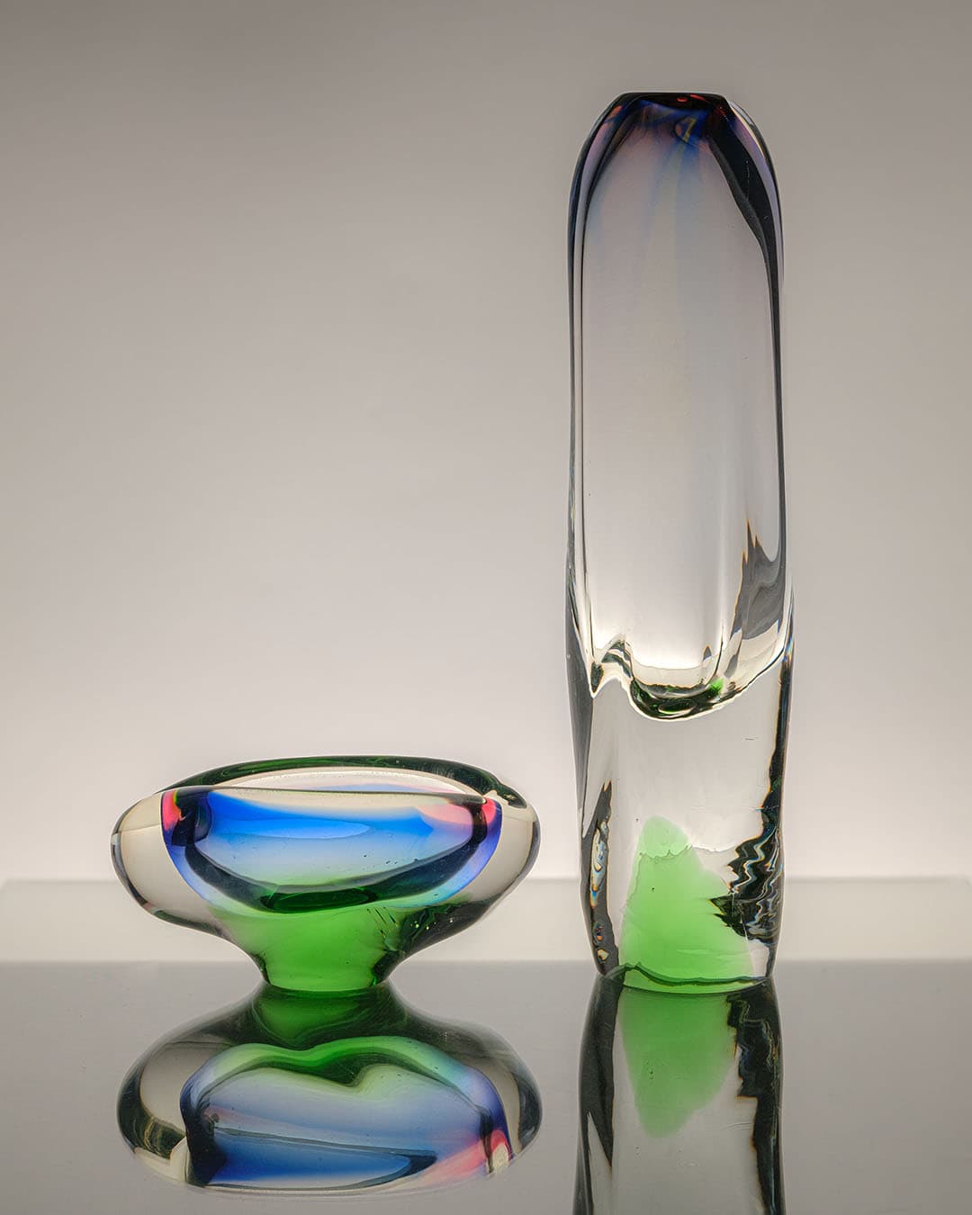 Zestaw szkieł dekoracyjnych, multikolor, szkło, proj. J. Rozinek, Czechosłowacja, lata 70. - 198137