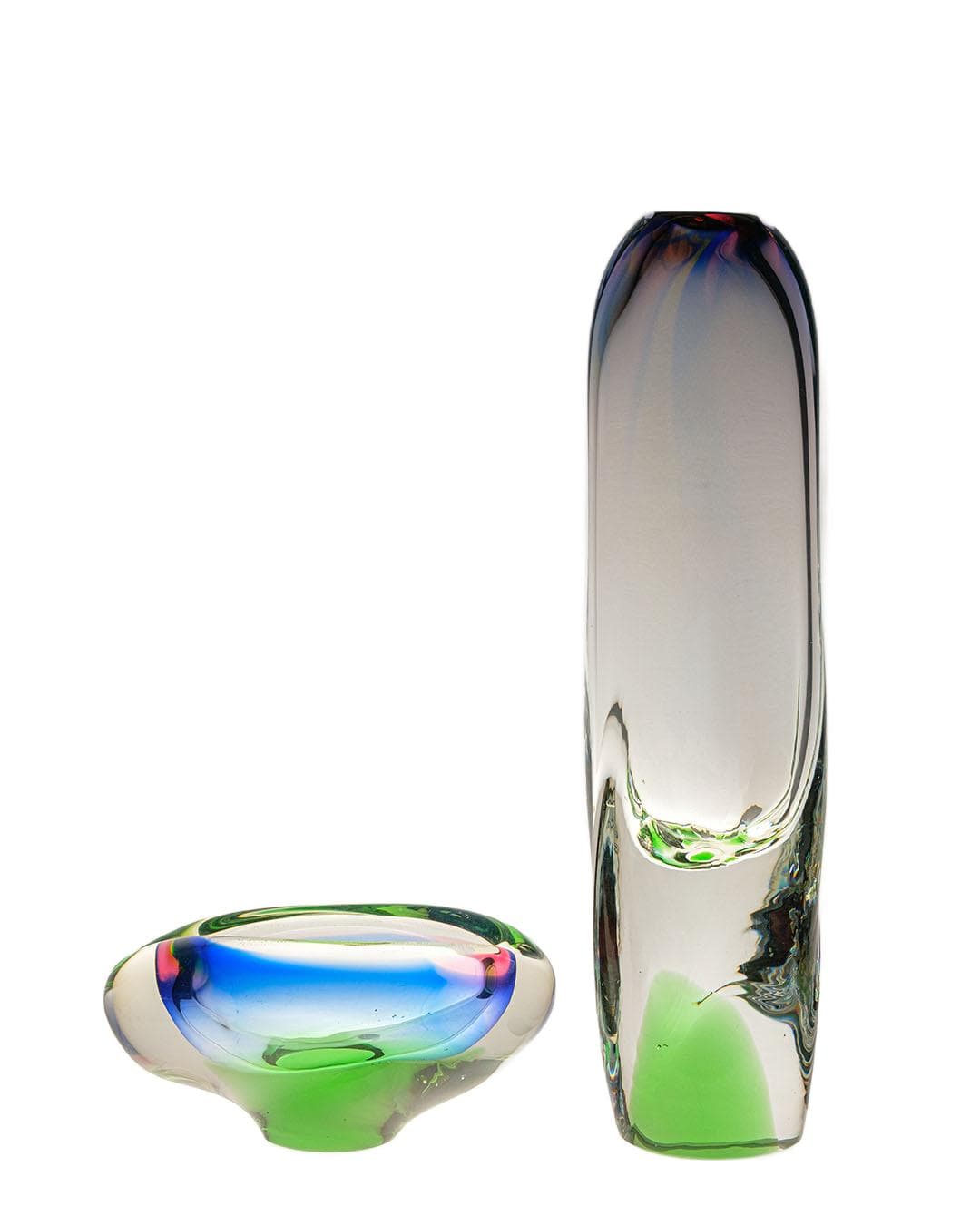 Zestaw szkieł dekoracyjnych, multikolor, szkło, proj. J. Rozinek, Czechosłowacja, lata 70.