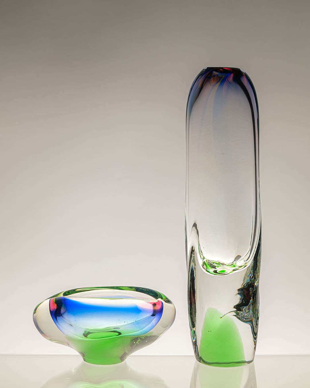 Zestaw szkieł dekoracyjnych, multikolor, szkło, proj. J. Rozinek, Czechosłowacja, lata 70. - 198136