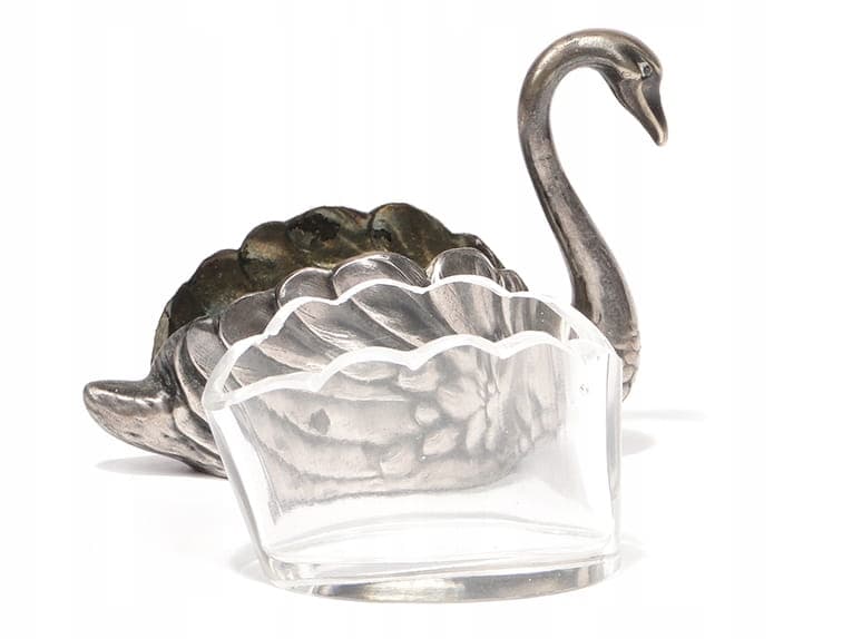 Solniczka łabędź, srebro, Niemcy, XIX wiek - 198145