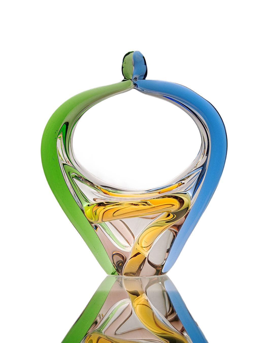 Koszyczek Rapsodia, szkło multikolor, proj. F. Zemek, Czechosłowacja, lata 70.