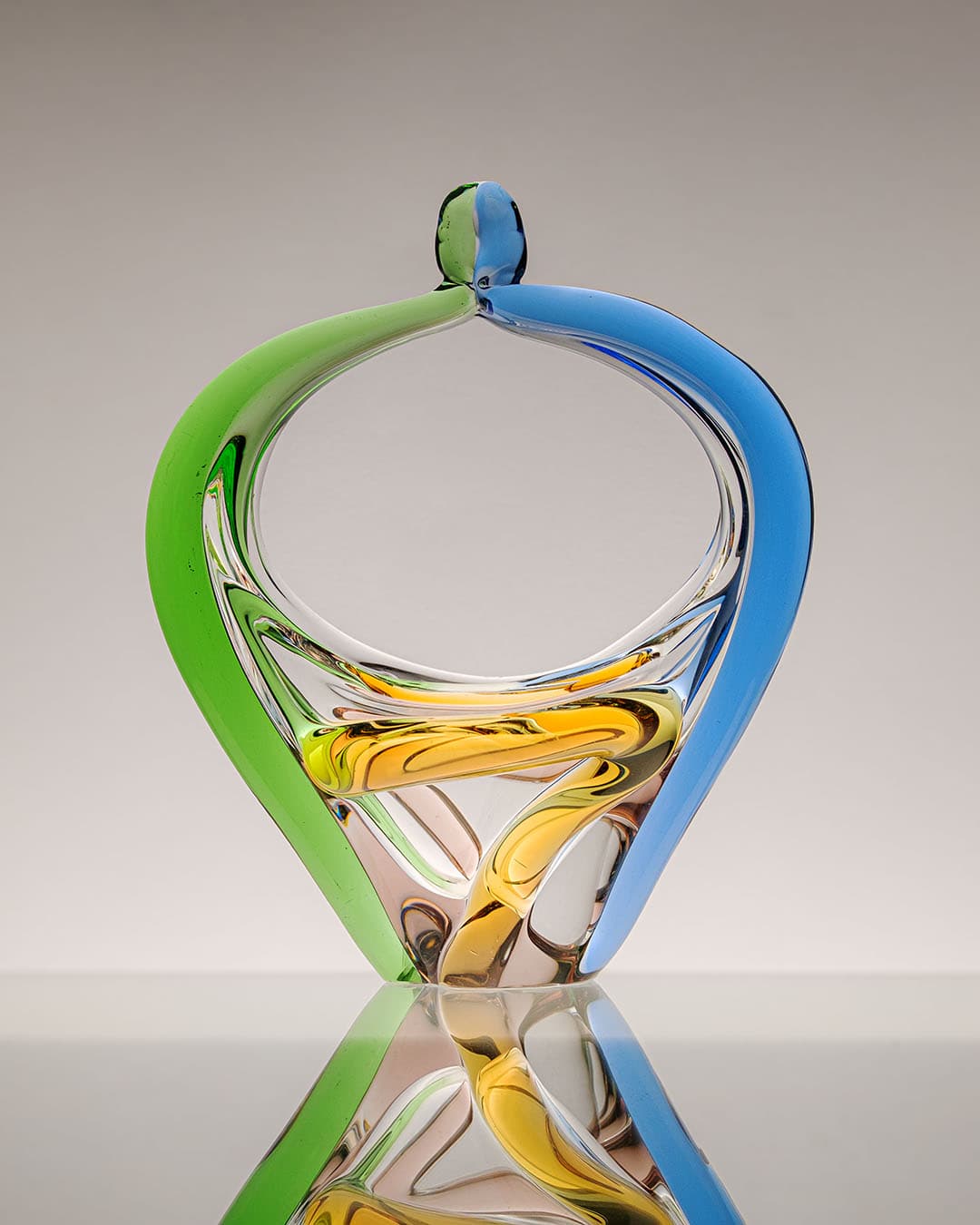 Koszyczek Rapsodia, szkło multikolor, proj. F. Zemek, Czechosłowacja, lata 70. - 198152