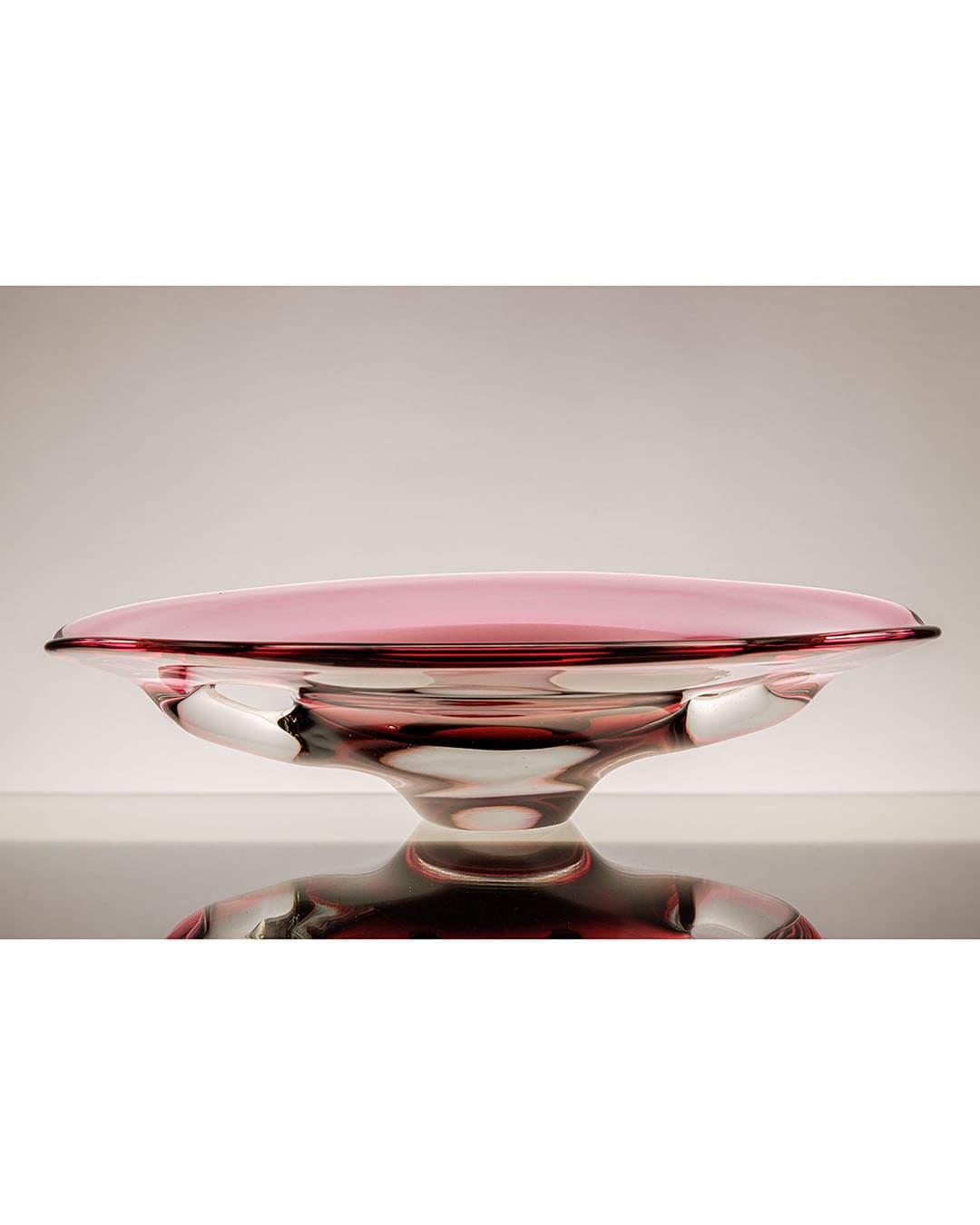 Bowl, pink glass, by J. Hospodka, Czechoslovakia, 1970s. - 198165