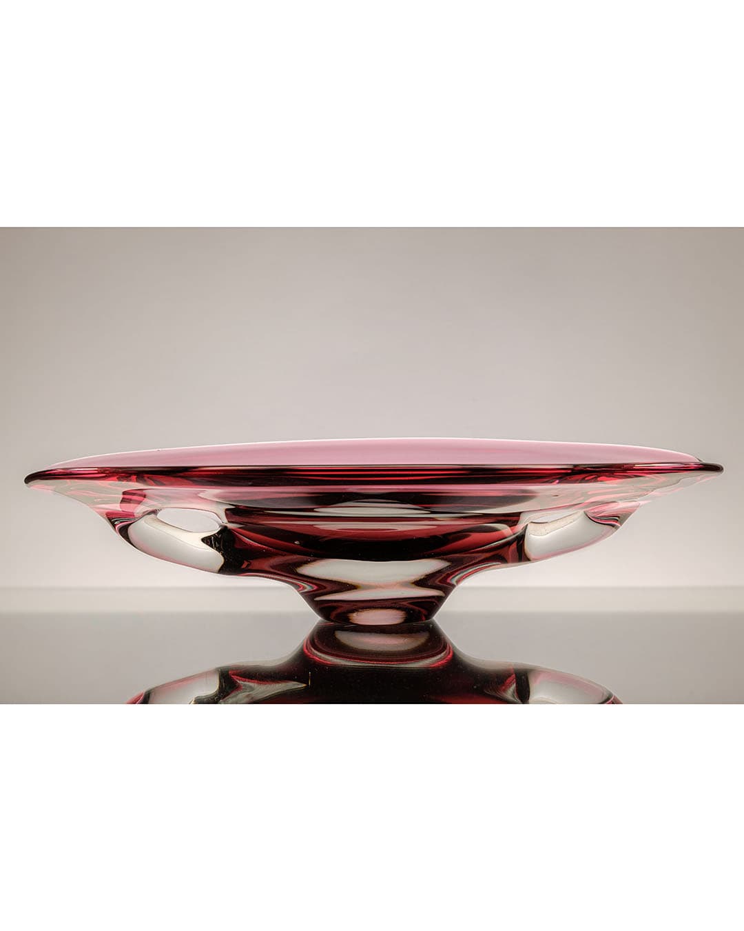 Bowl, pink glass, by J. Hospodka, Czechoslovakia, 1970s. - 198163