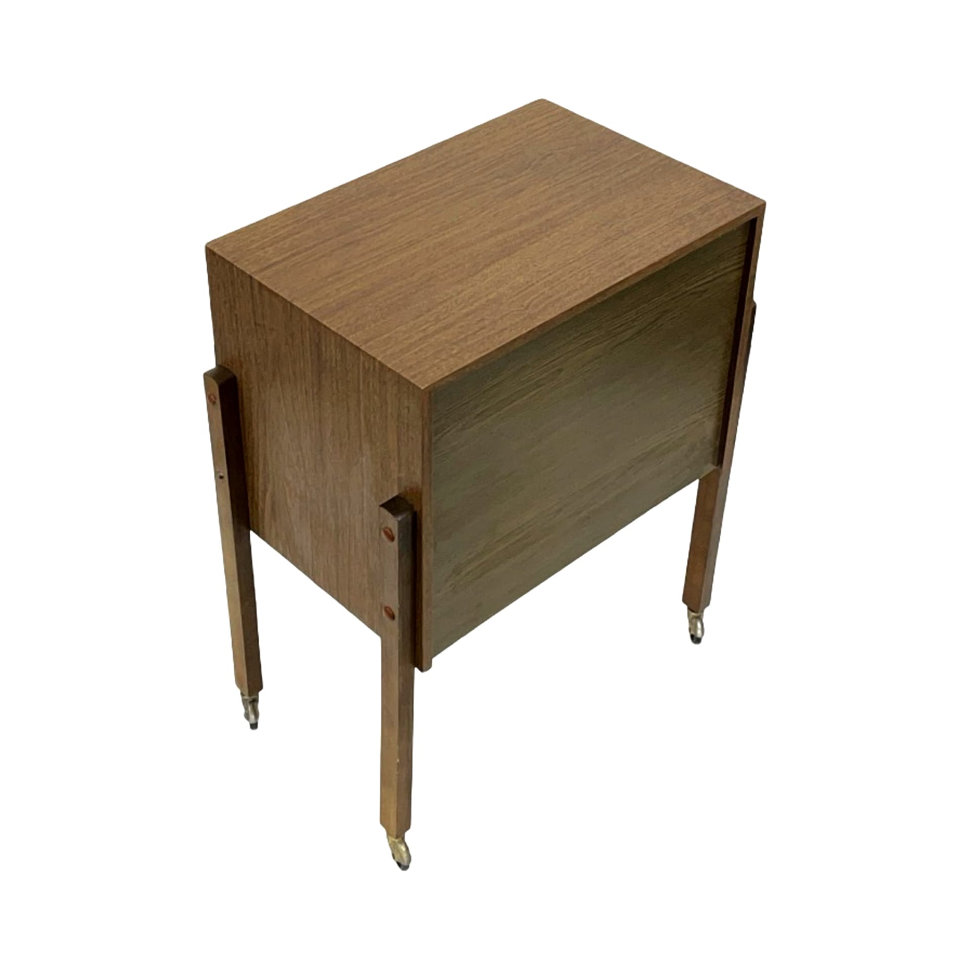 Sewing box modernist, brown plywood, East Germany, 1960s. - 198196